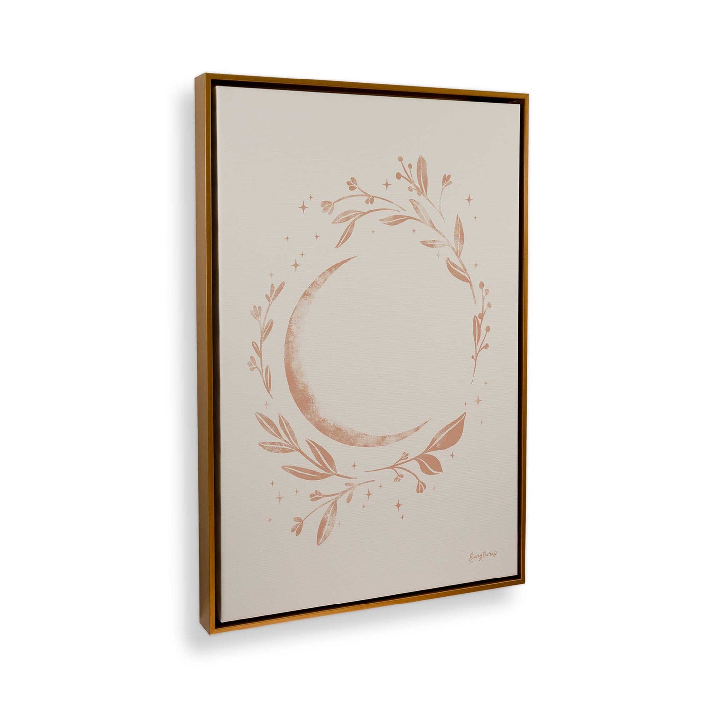 [Color:Polished Gold] Picture of art in a Polished Gold frame at an angle