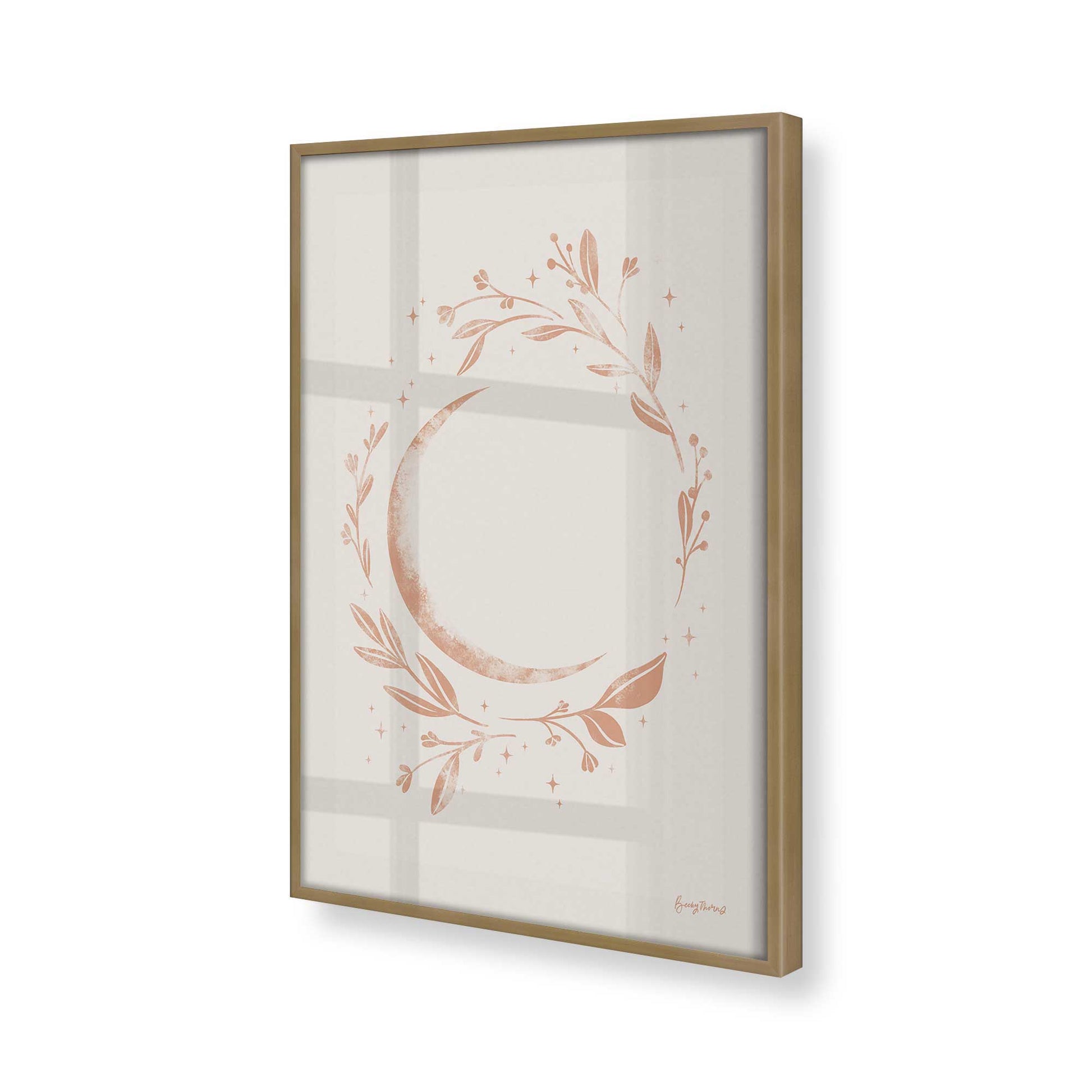 [Color:Brushed Gold], Picture of art in a Brushed Gold frame at an angle