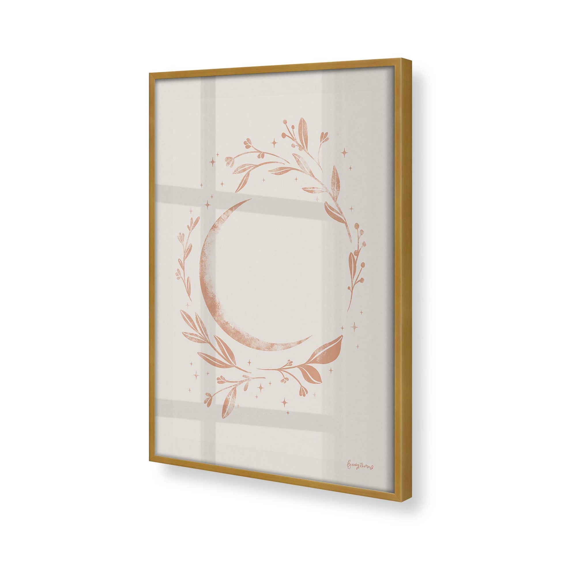 [Color:Polished Gold], Picture of art in a Polished Gold frame at an angle