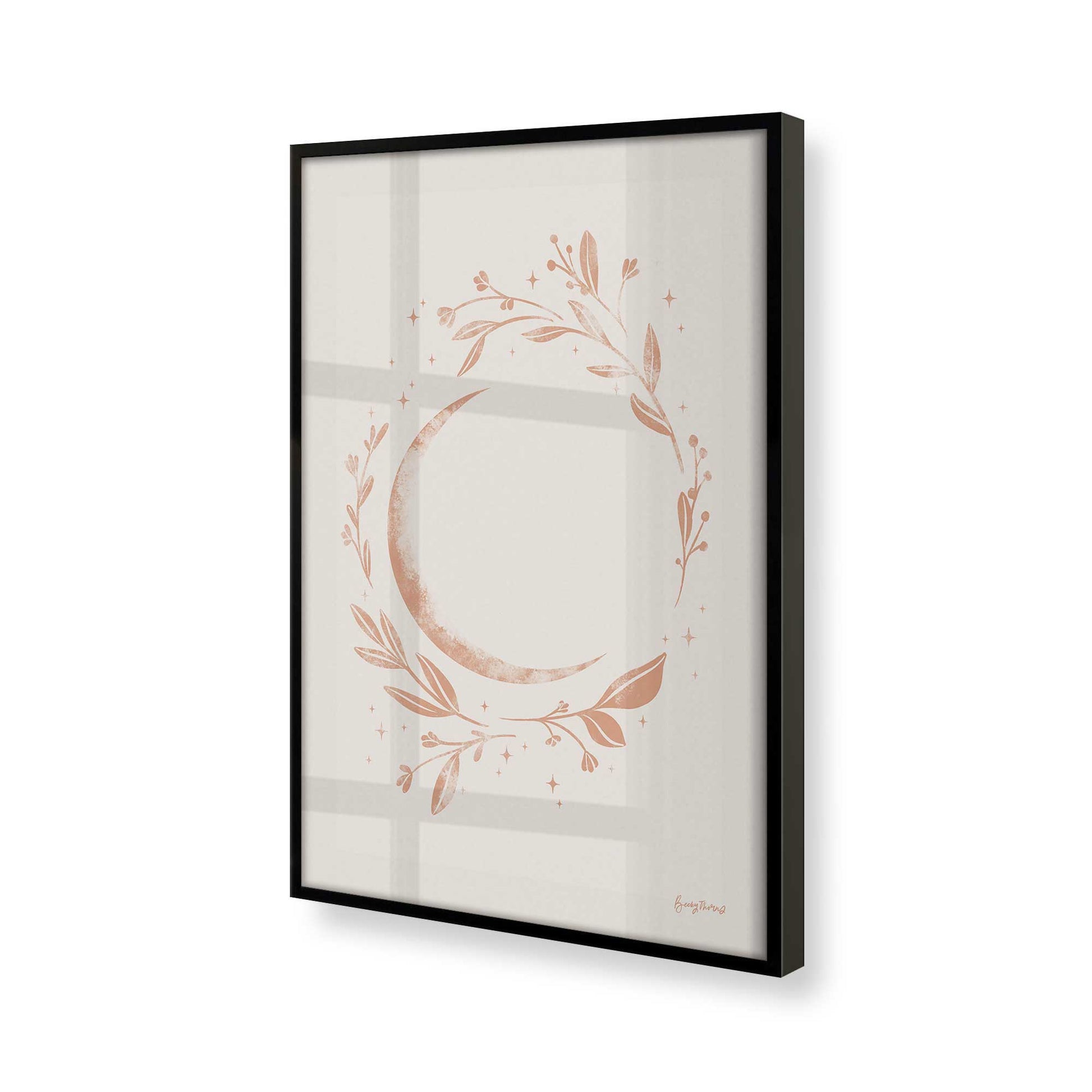 [Color:Satin Black], Picture of art in a Satin Black frame at an angle