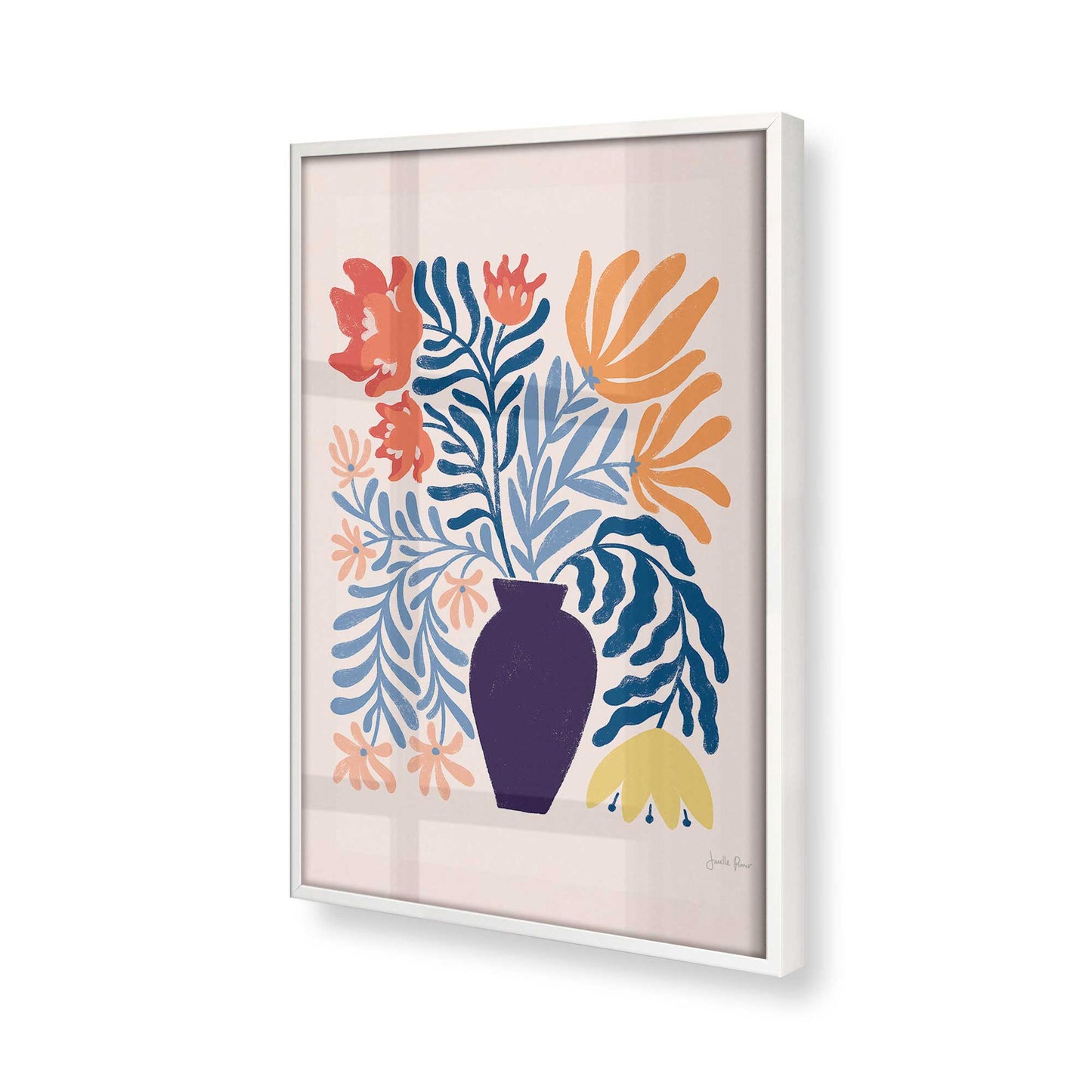 [Color:Opaque White], Picture of art in a Opaque White frame at an angle