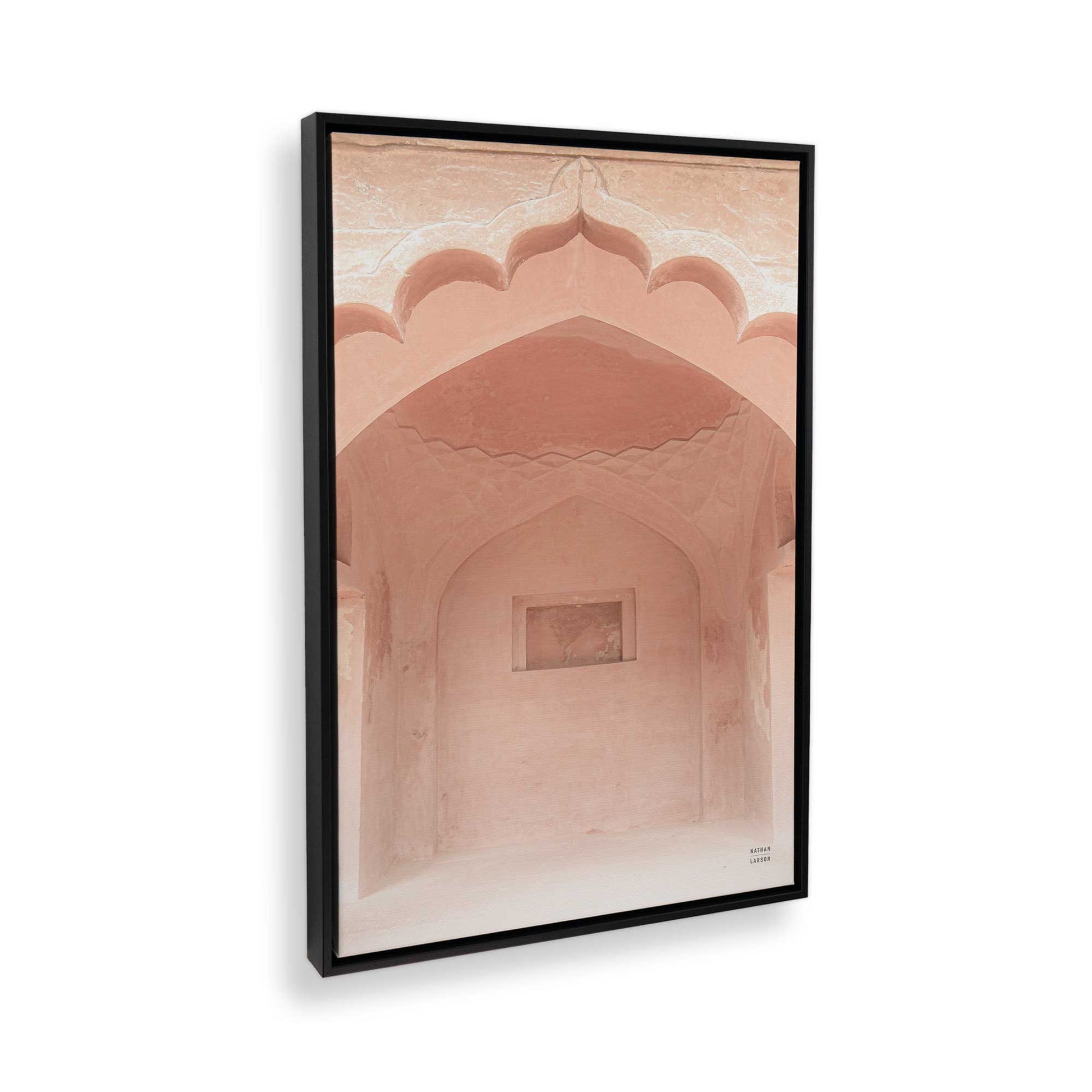 [Color:Satin Black], Picture of art in a Satin Black frame at an angle