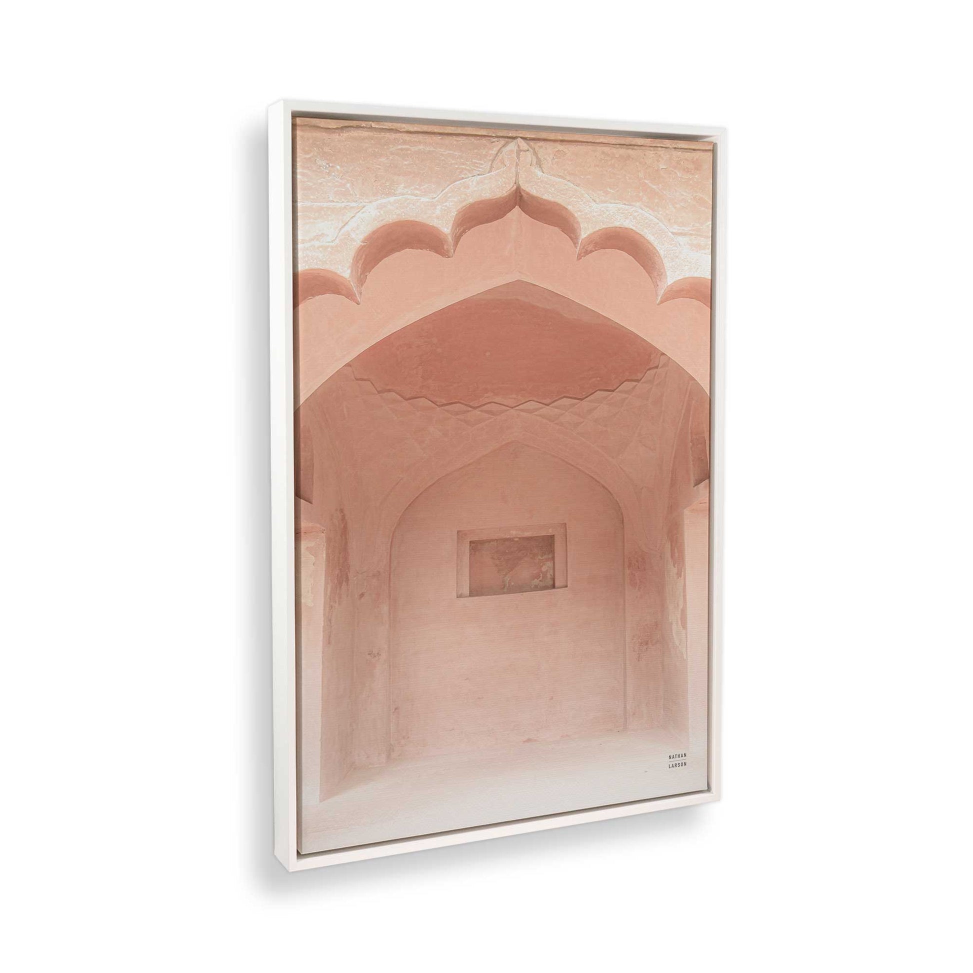 [Color:Opaque White] Picture of art in a White frame at an angle