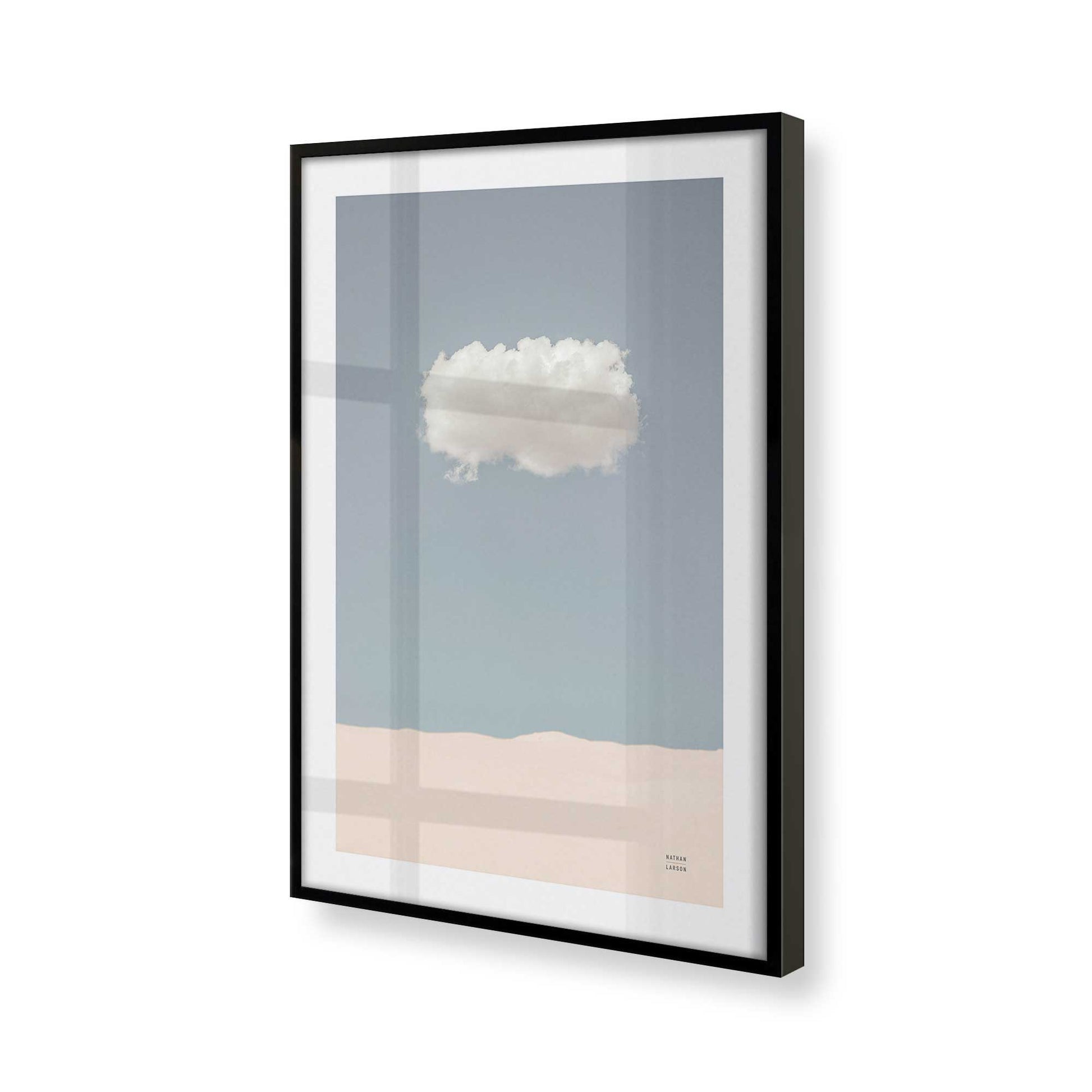 [Color:Satin Black], Picture of art in a Satin Black frame at an angle