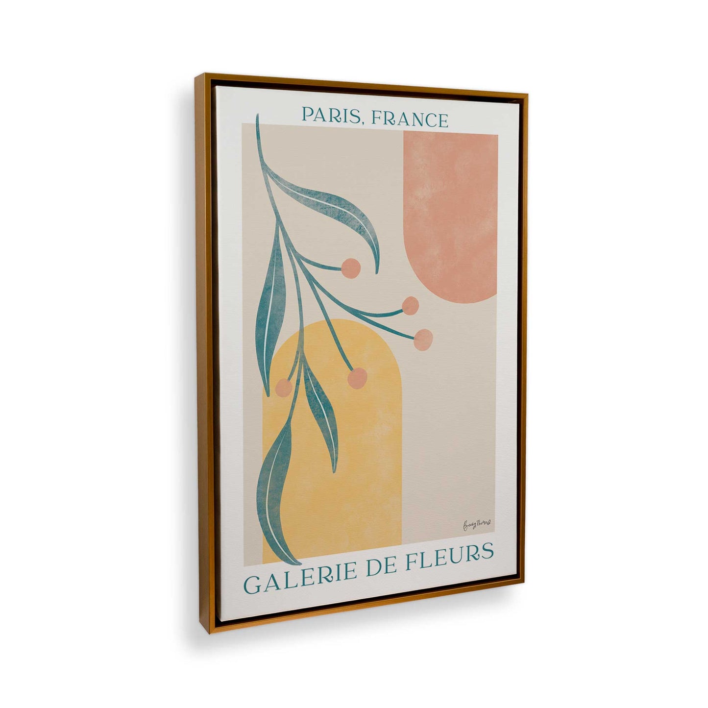 [Color:Polished Gold] Picture of art in a Polished Gold frame at an angle