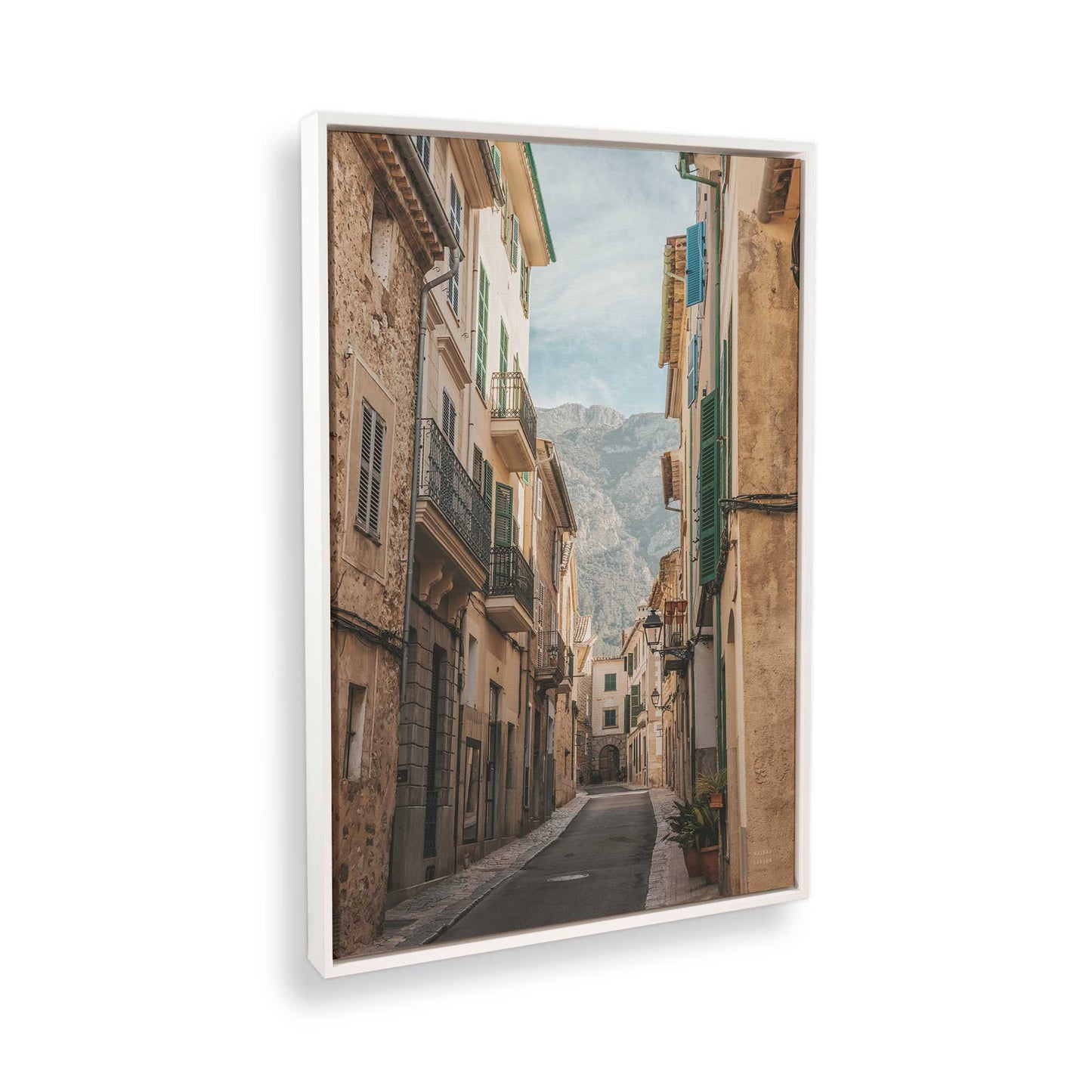 [Color:Opaque White] Picture of art in a White frame at an angle