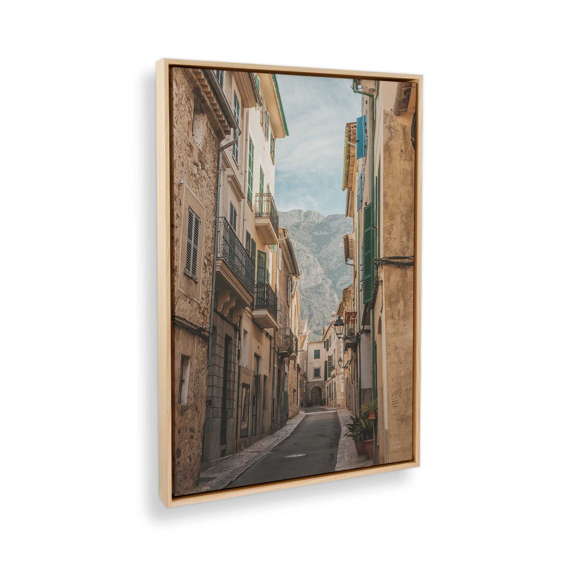 [Color:American Maple] Picture of art in a American Maple frame at an angle