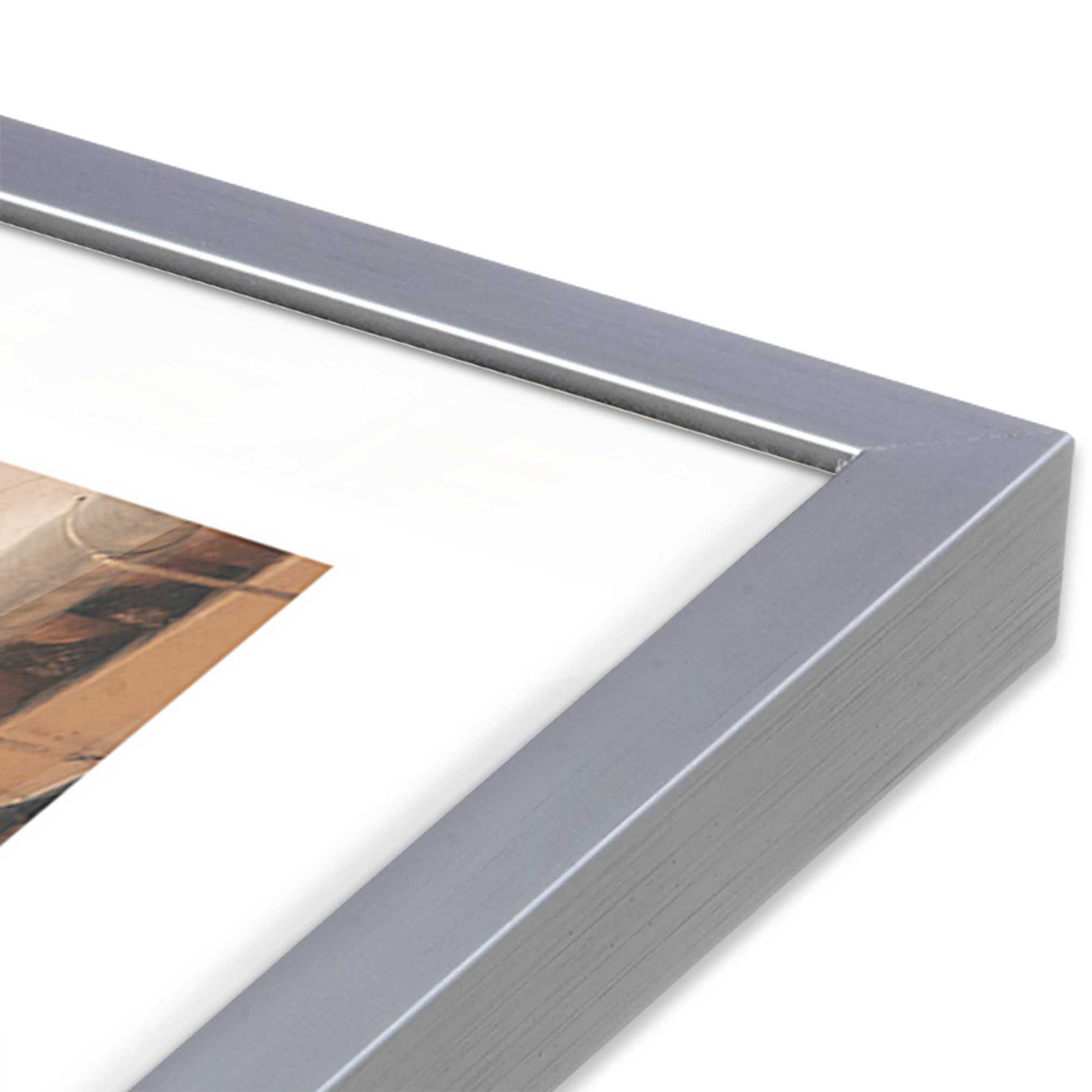 [Color:Polished Chrome], Picture of art in a Polished Chrome frame of the corner