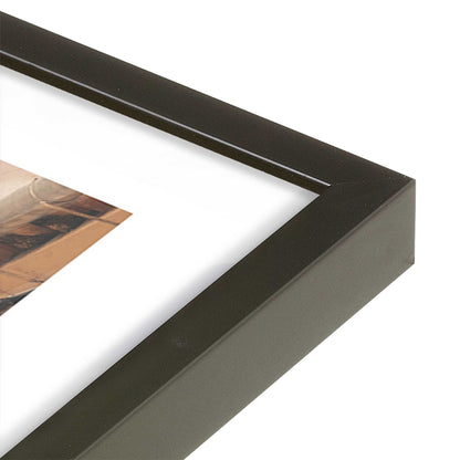 [Color:Satin Black], Picture of art in a Satin Black frame of the corner