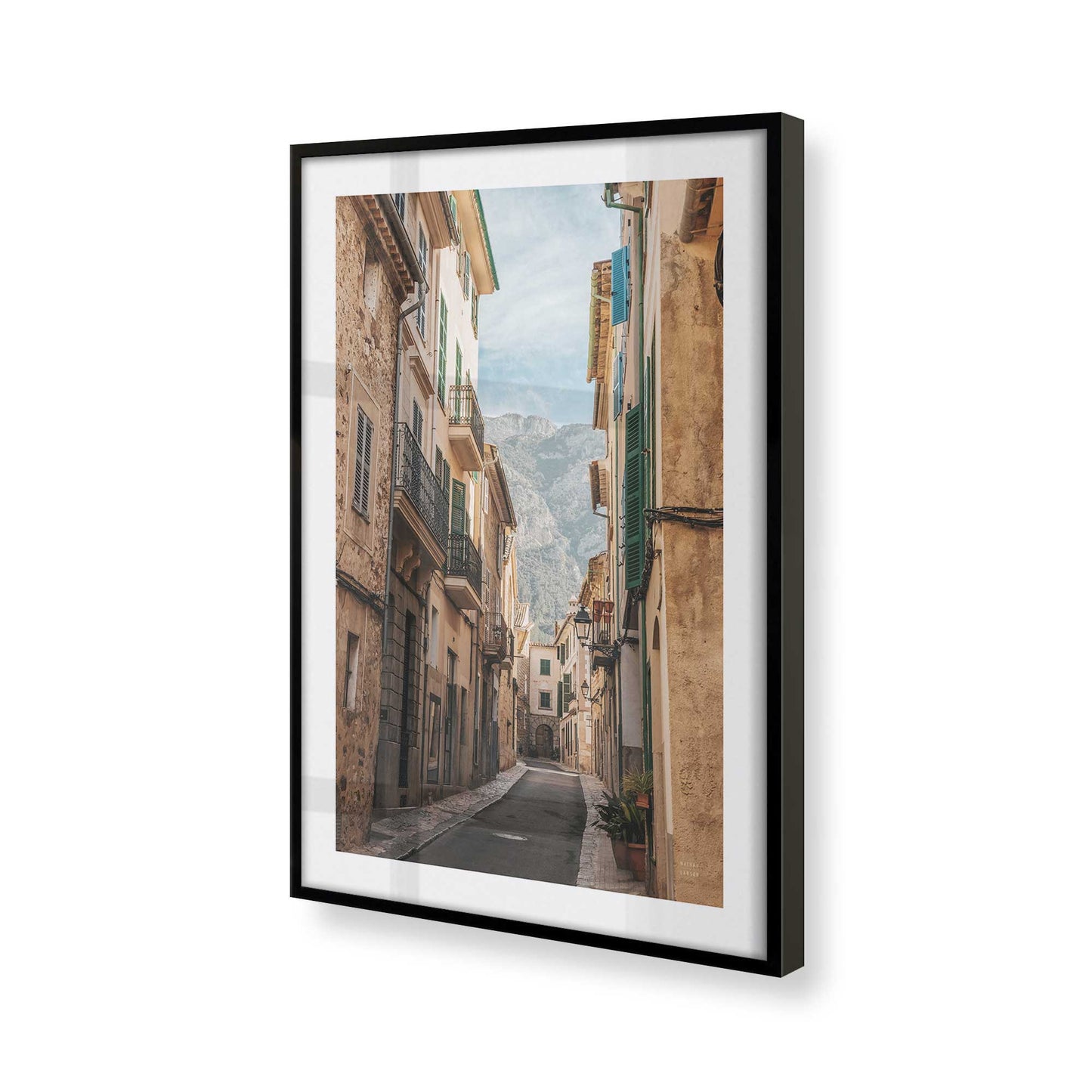 [Color:Satin Black], Picture of art in a Satin Black frame at an angle