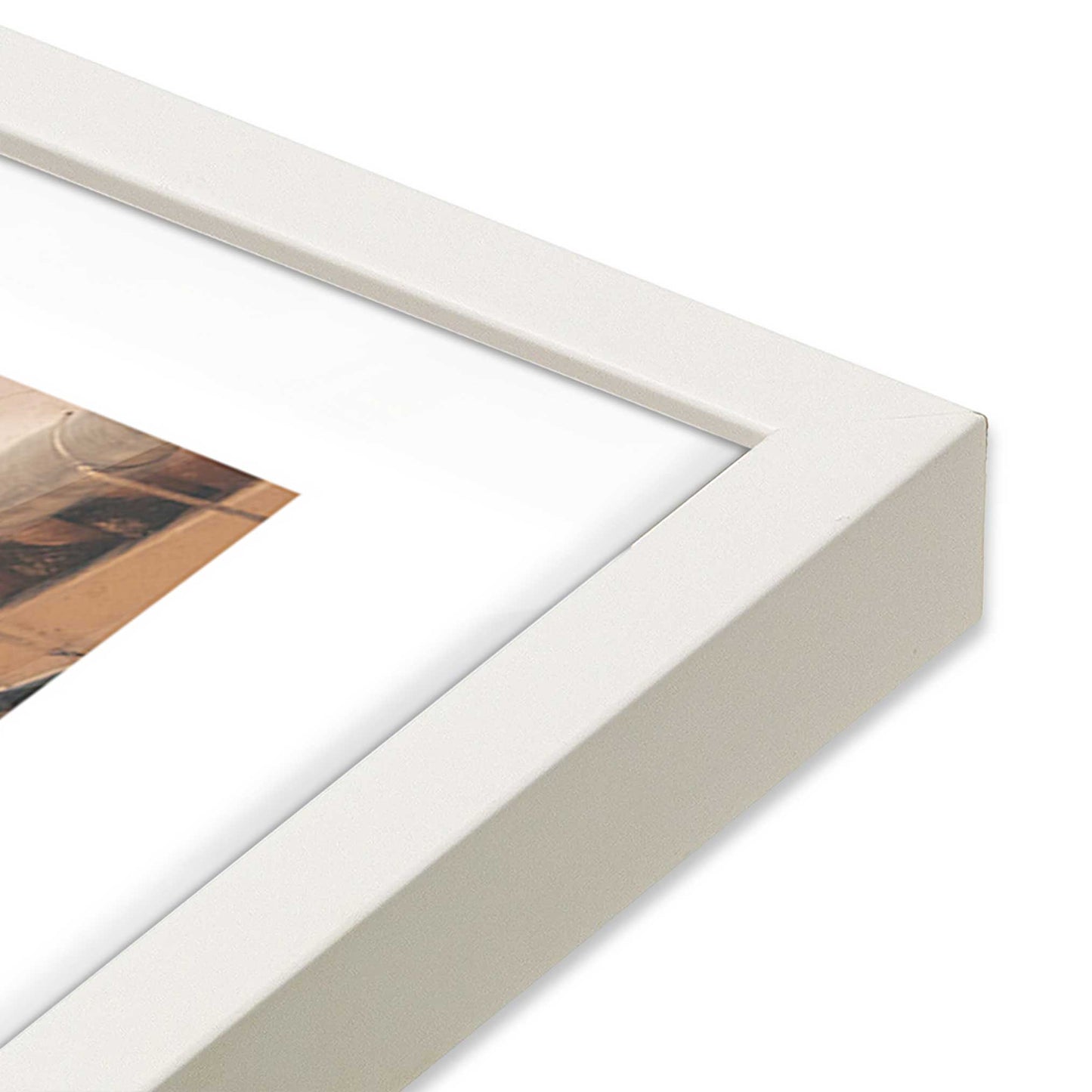 [Color:Opaque White], Picture of art in a Opaque White frame of the corner