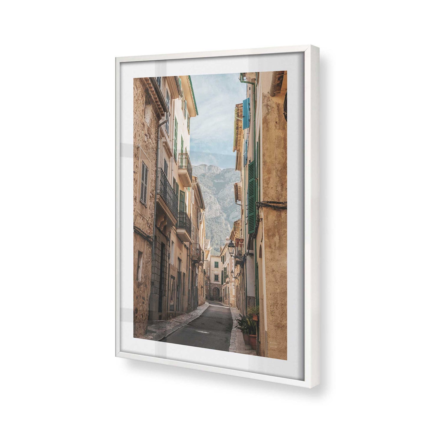 [Color:Opaque White], Picture of art in a Opaque White frame at an angle