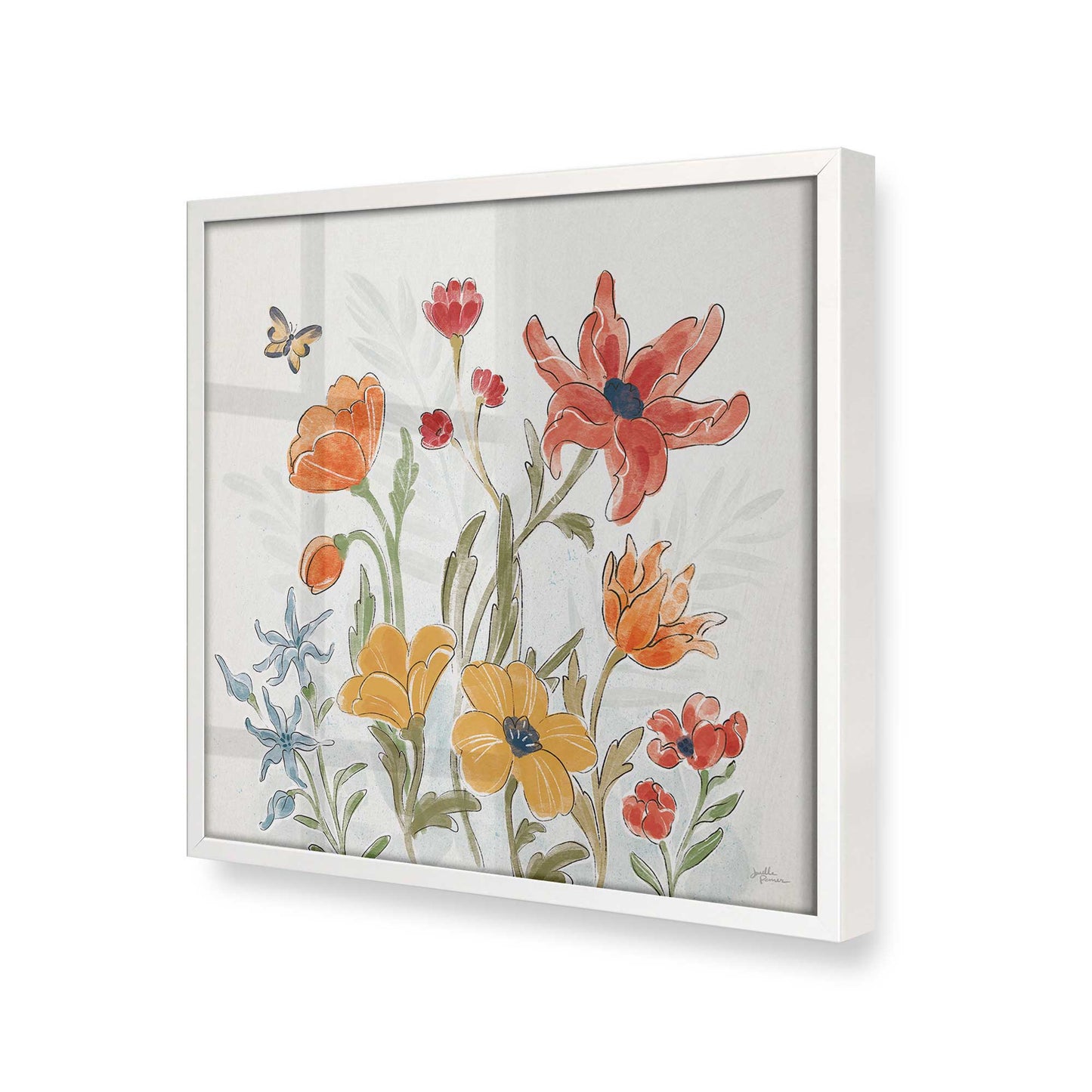 [Color:Opaque White], Picture of art in a Opaque White frame at an angle