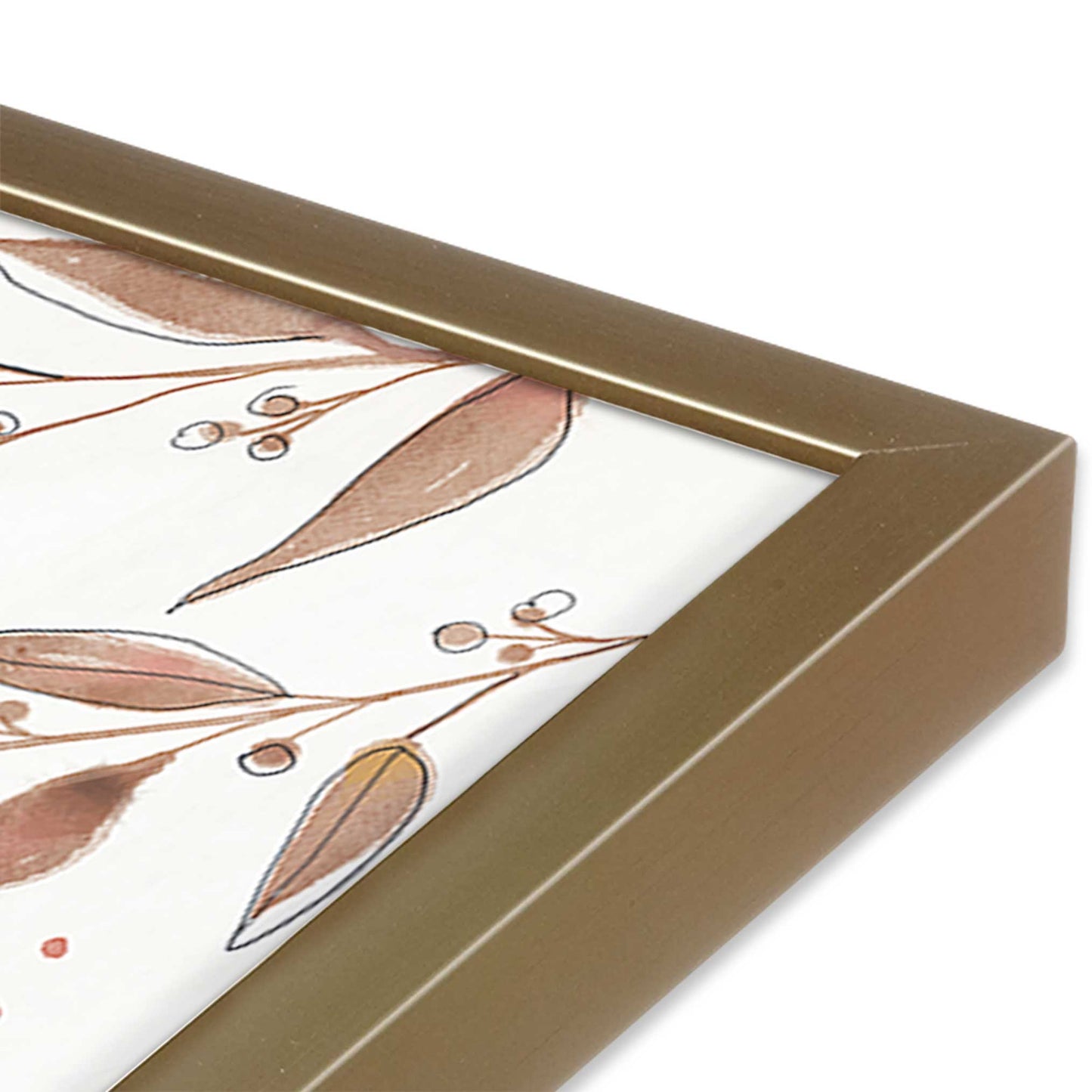 [Color:Brushed Gold], Picture of art in a Brushed Gold frame of the corner