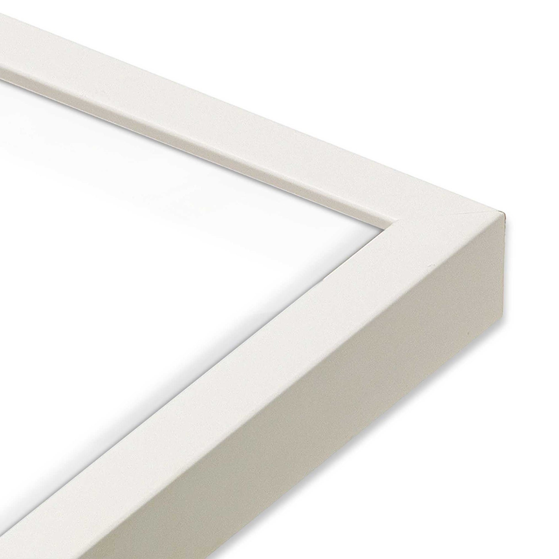 [Color:Opaque White] Picture of art in a Opaque White frame of the corner