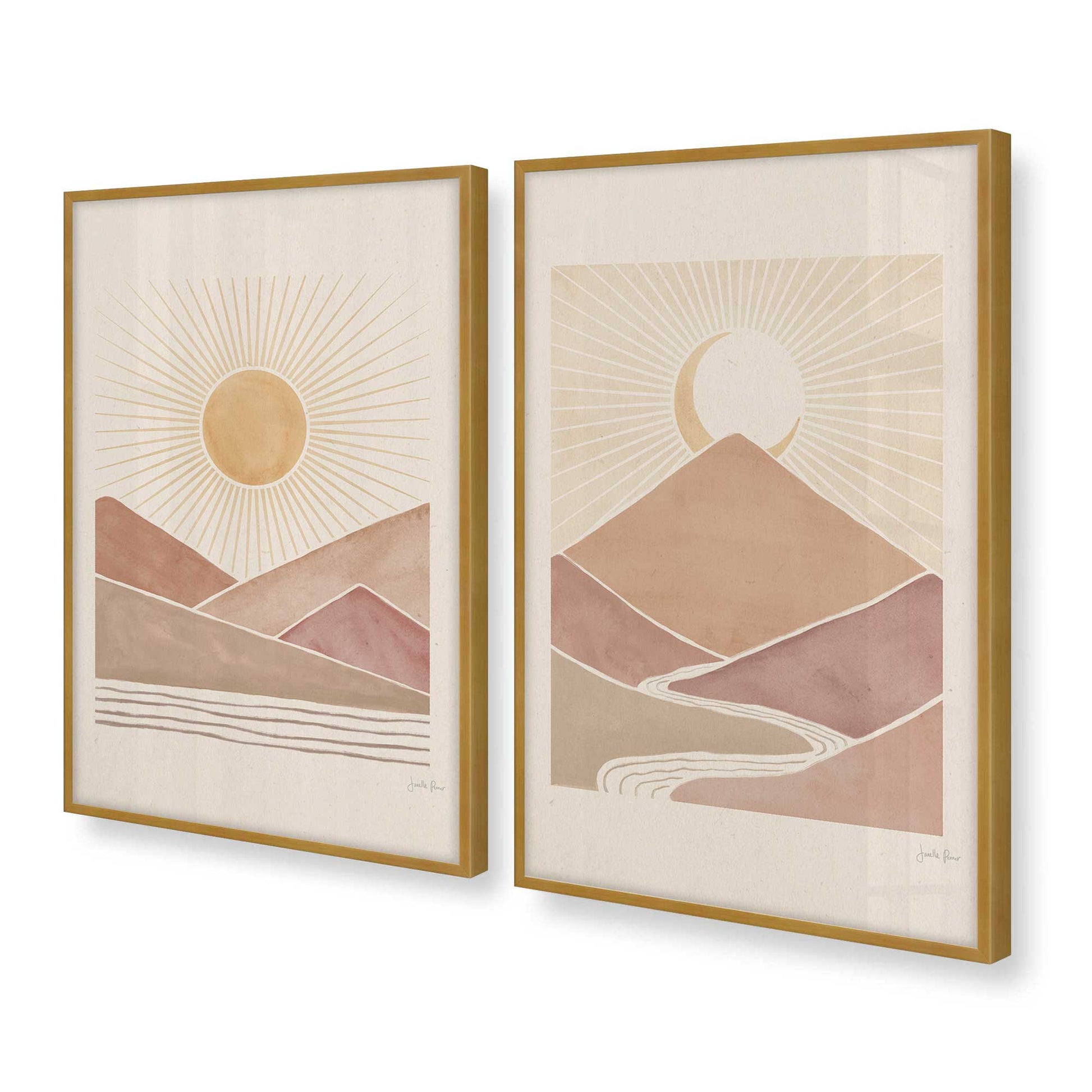 [Color:Polished Gold] Picture of art in a Polished Gold frame at an angle