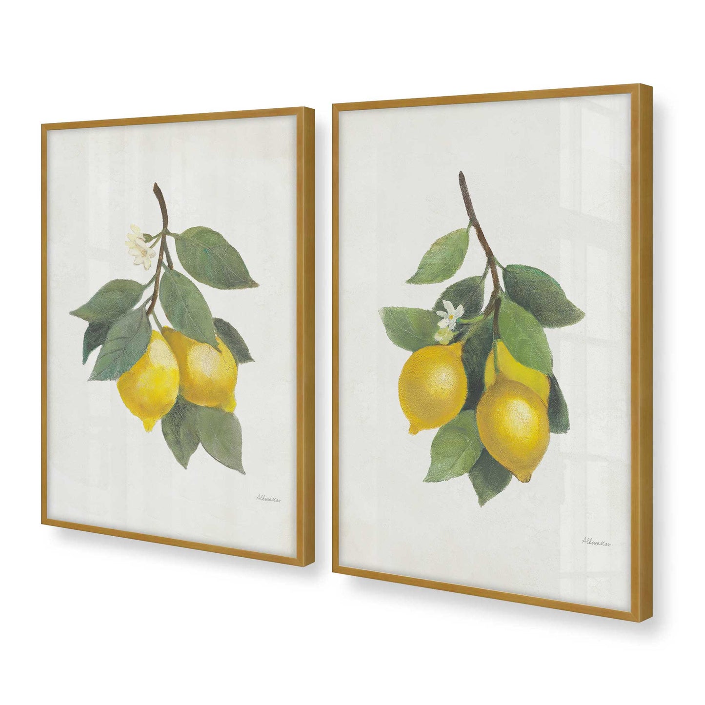 [Color:Polished Gold] Picture of art in a Polished Gold frame at an angle