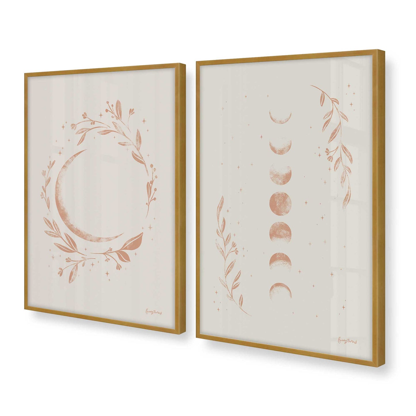 [Color:Polished Gold] Picture of art in a Polished Gold frame at an angle