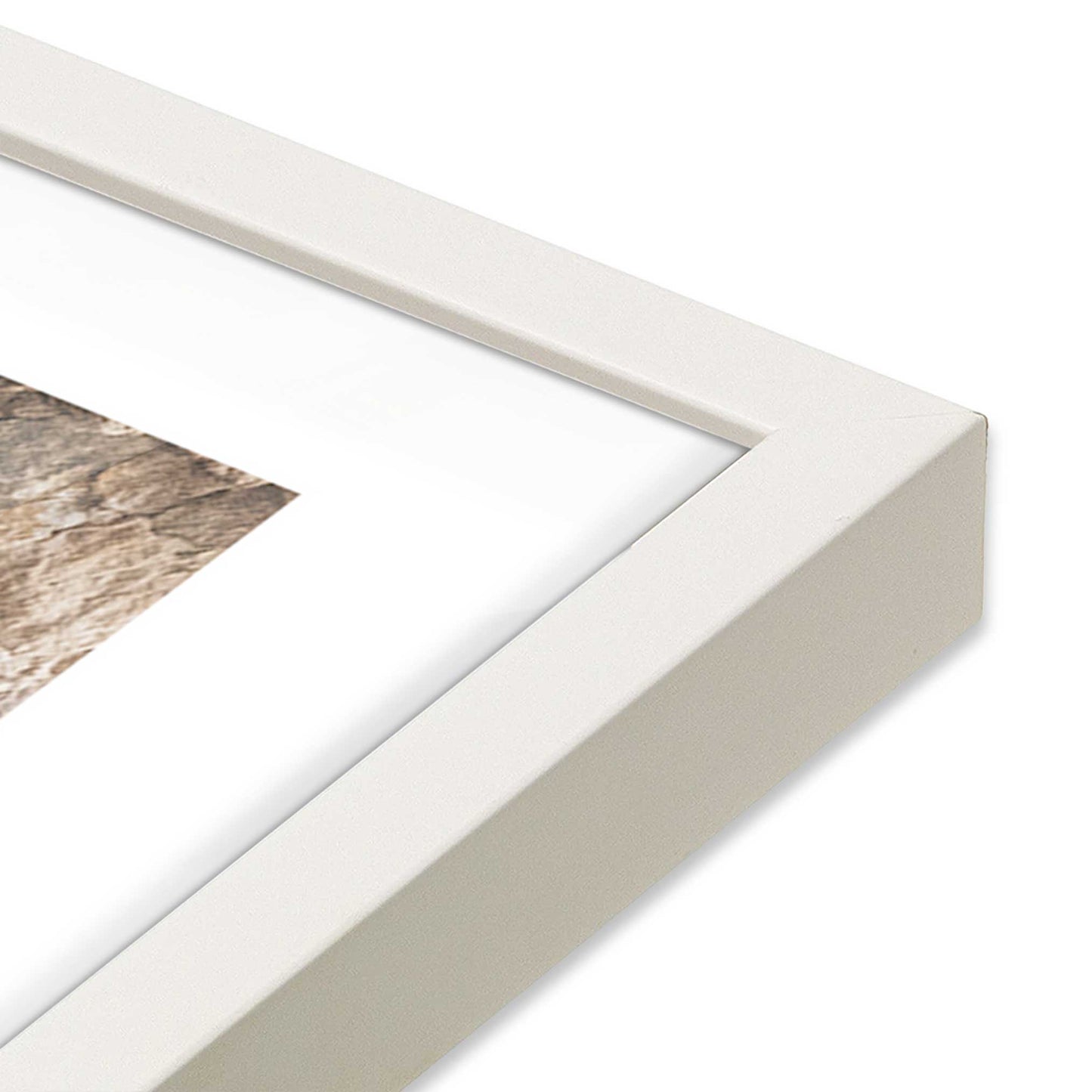 [Color:Opaque White] Picture of art in a Opaque White frame of the corner