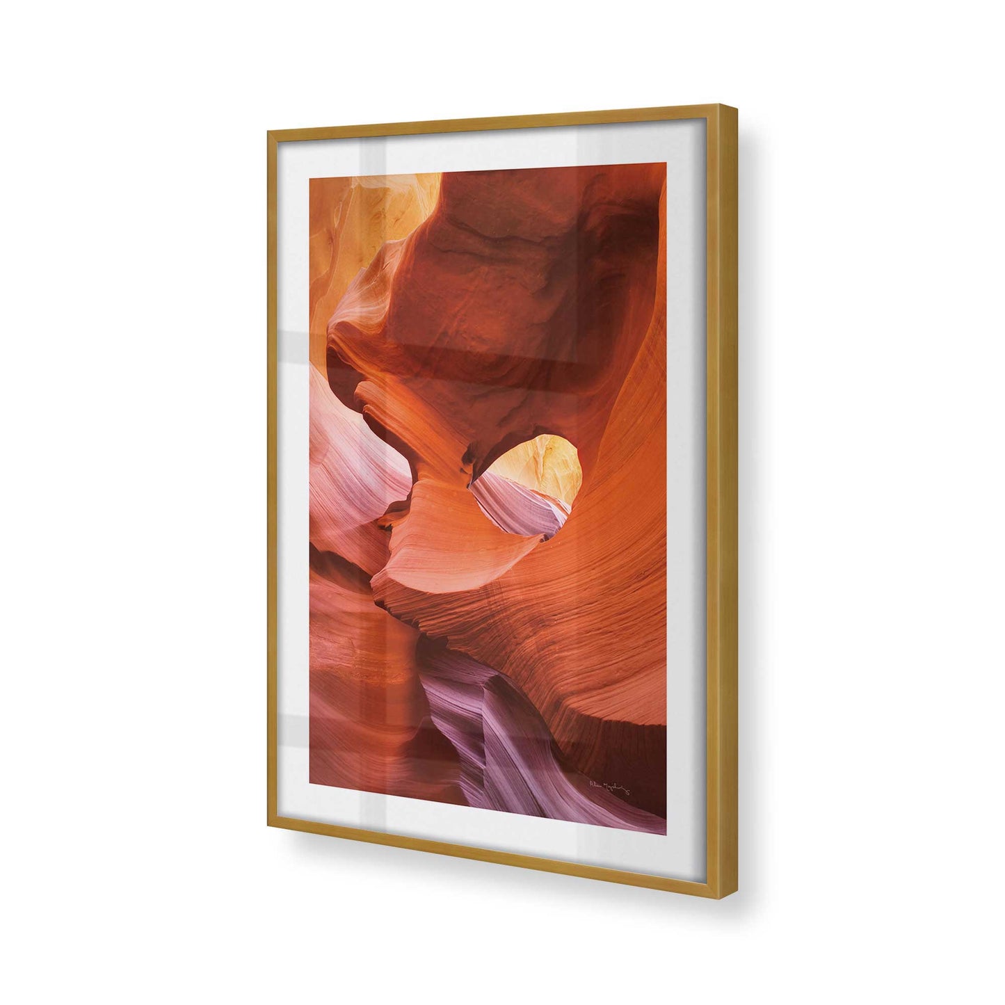 [Color:Polished Gold], Picture of art in a Polished Gold frame of the corner