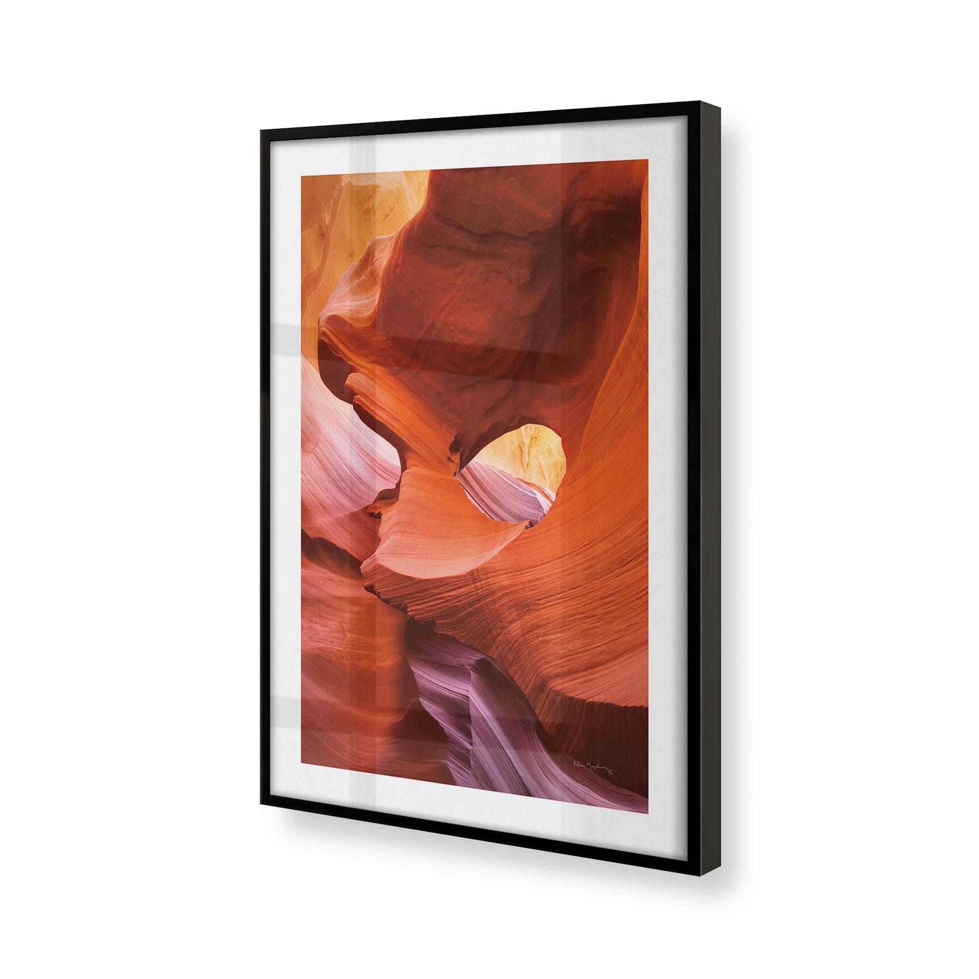 [Color:Satin Black], Picture of art in a Satin Black frame of the corner