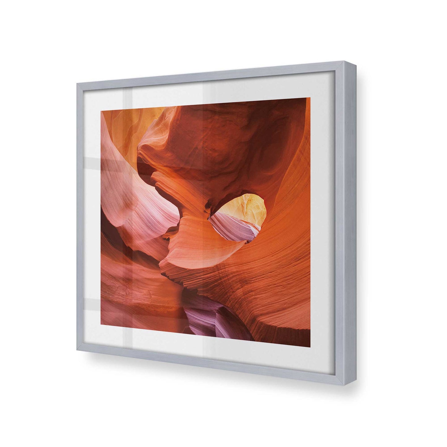 [Color:Polished Chrome], Picture of art in a Polished Chrome frame at an angle