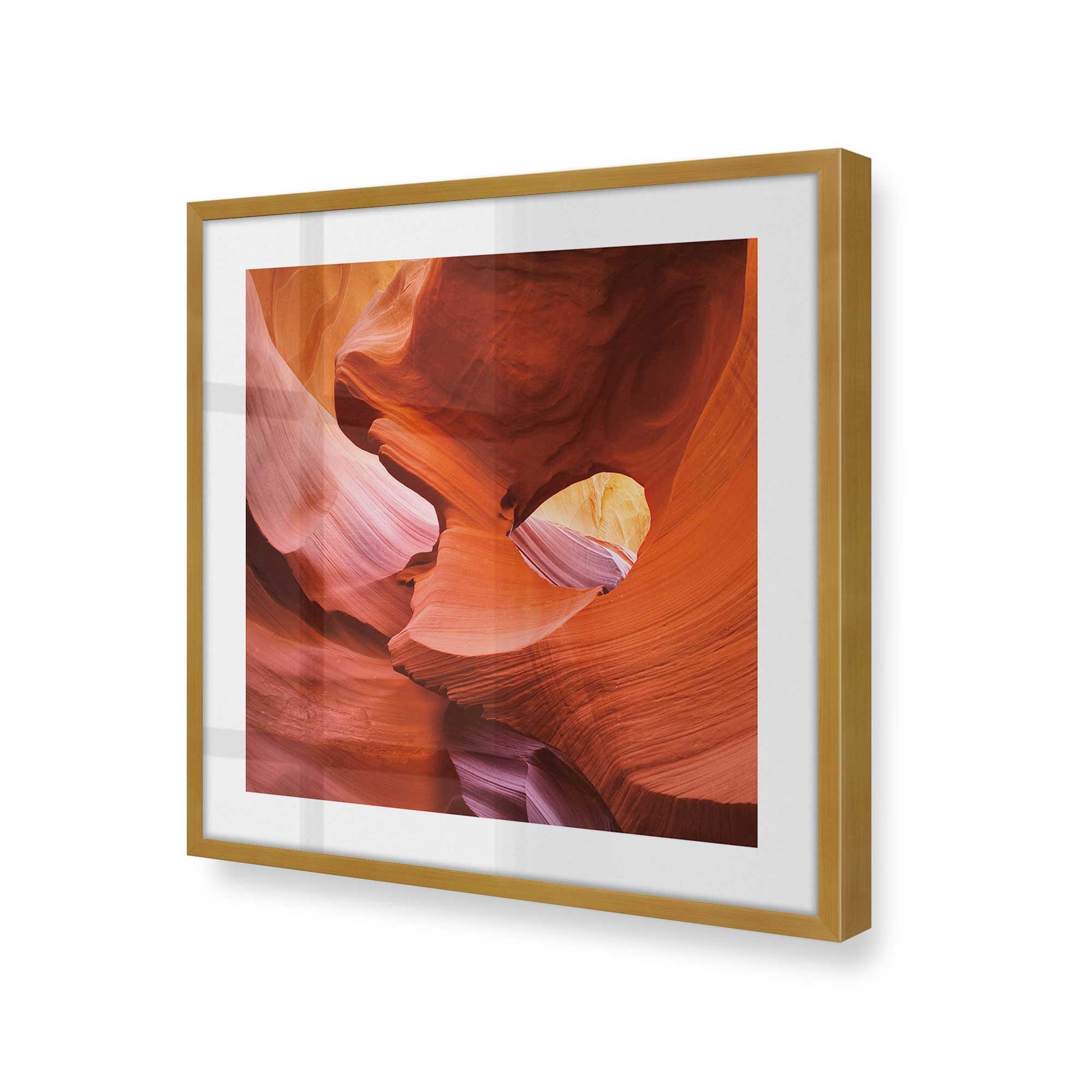 [Color:Polished Gold], Picture of art in a Polished Gold frame at an angle