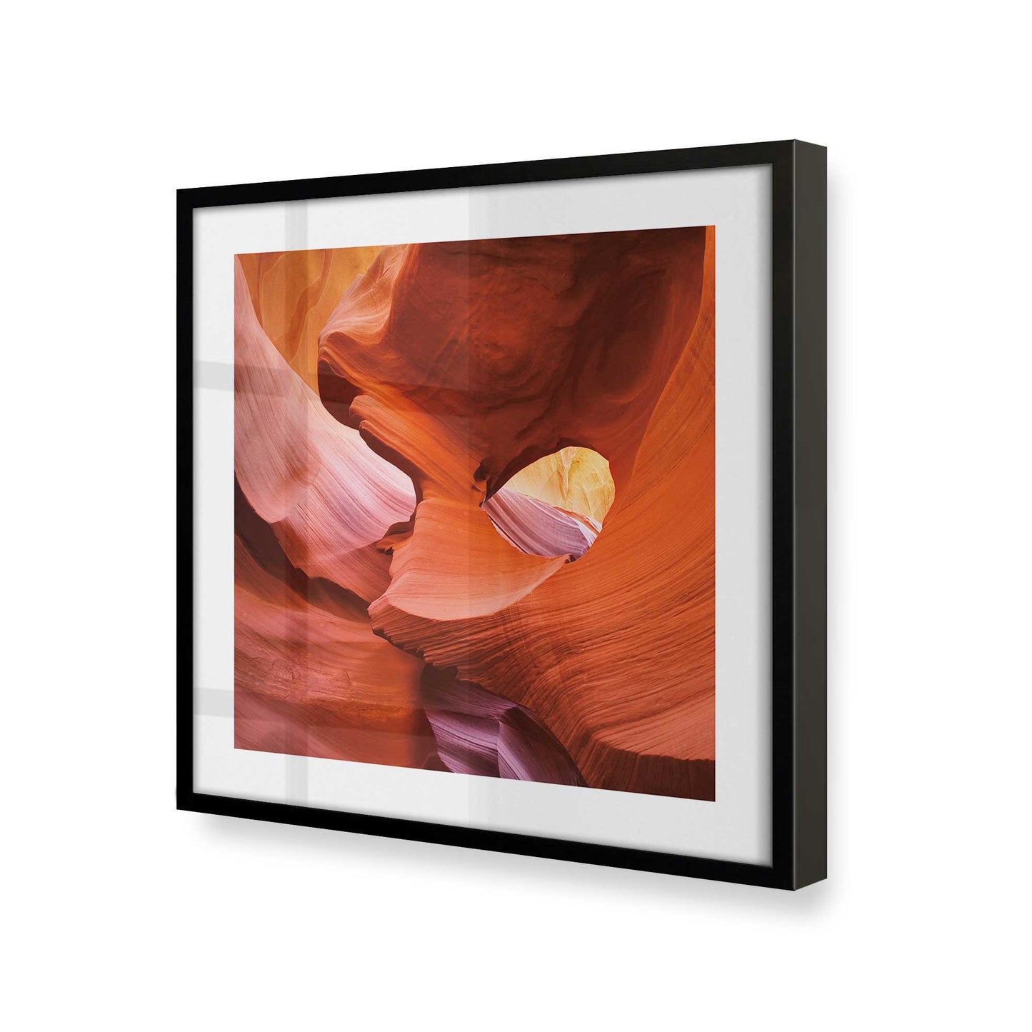 [Color:Satin Black], Picture of art in a Satin Black frame at an angle