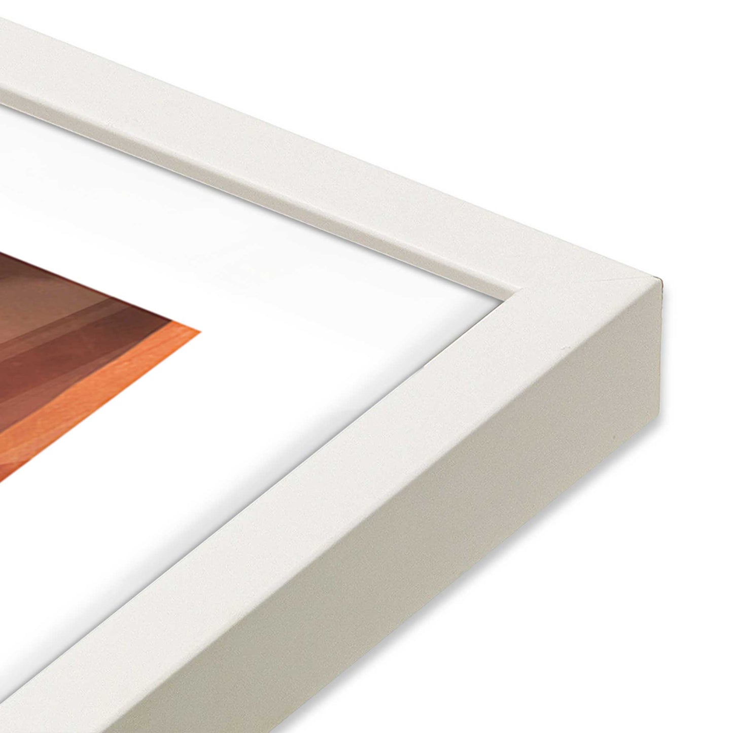 [Color:Opaque White], Picture of art in a Opaque White frame of the corner