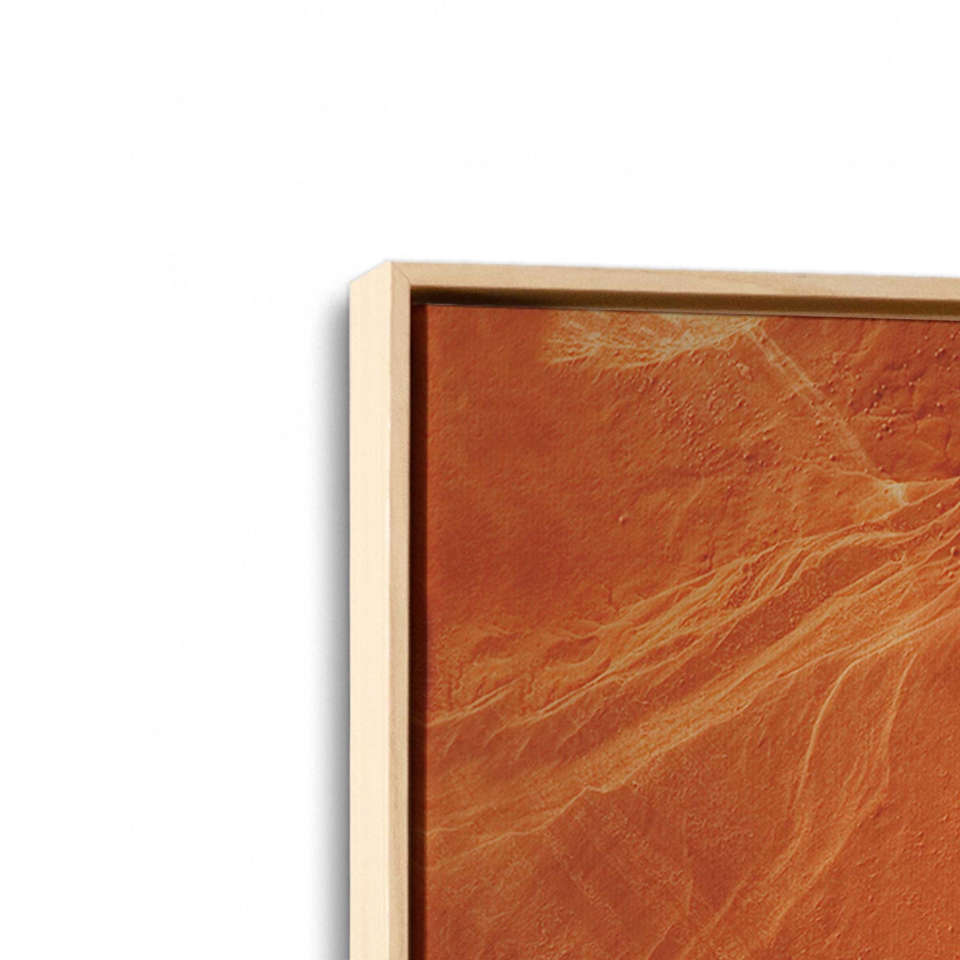 [Color:American Maple], Picture of art in a American Maple frame at an angle