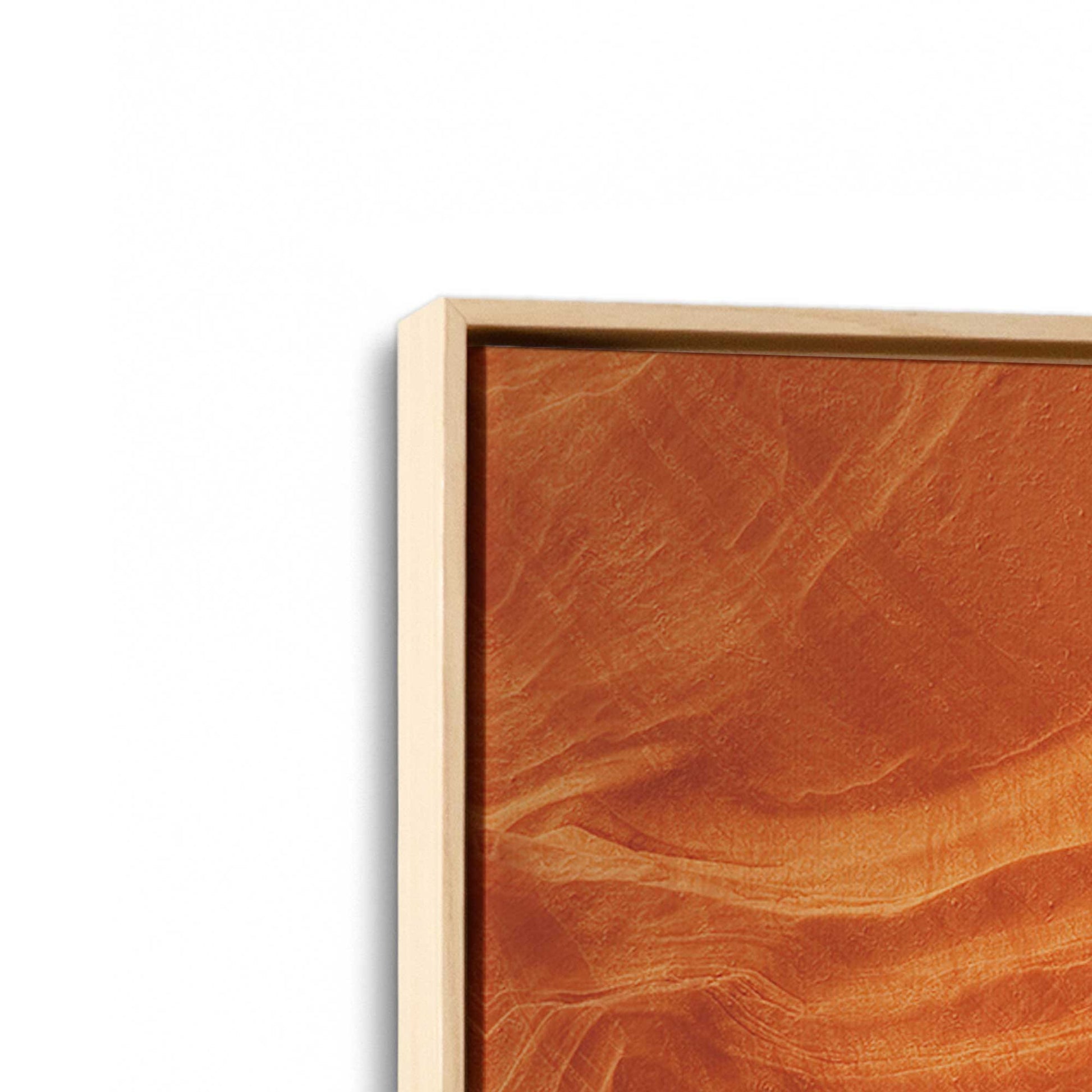 [Color:American Maple], Picture of art in a American Maple frame at an angle