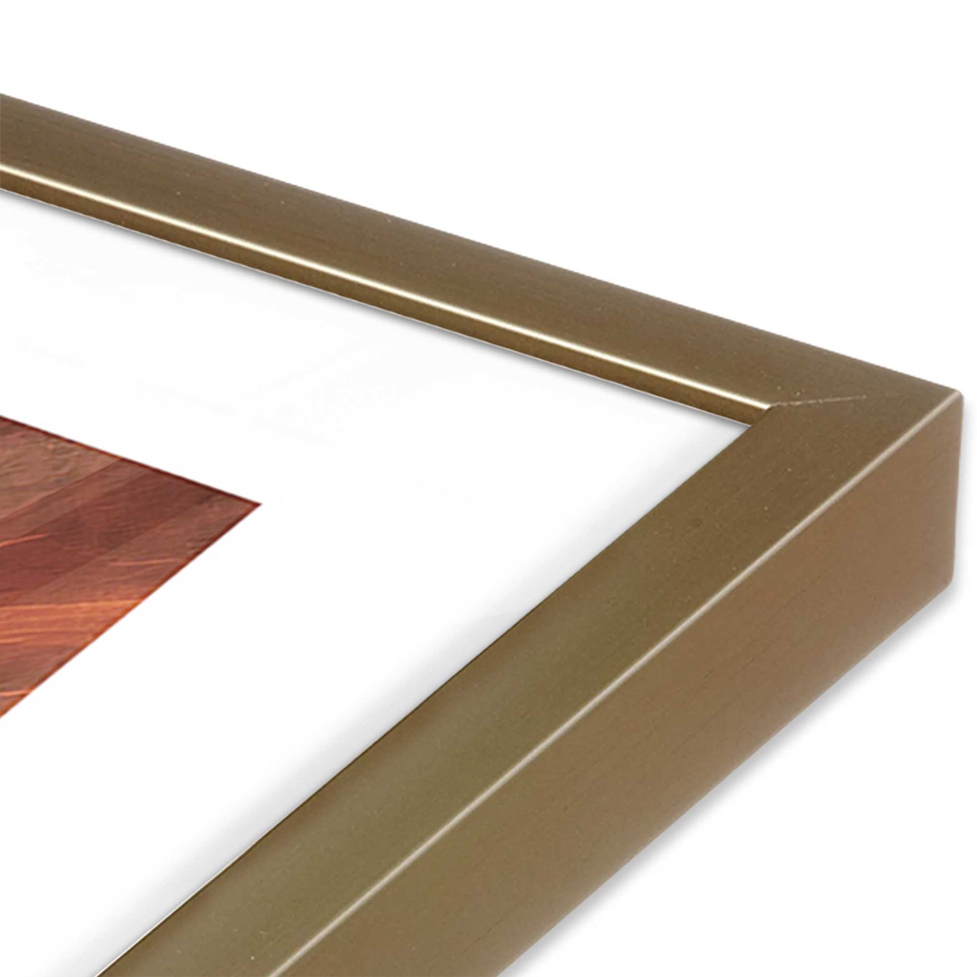 [Color:Brushed Gold], Picture of art in a Brushed Gold frame at an angle