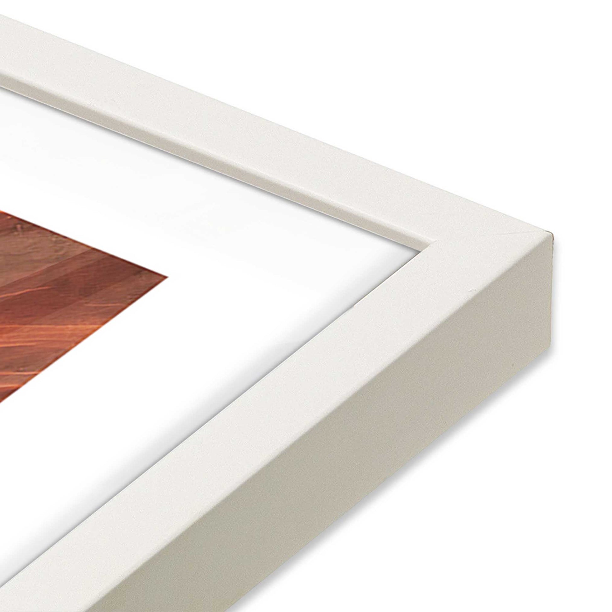 [Color:Opaque White], Picture of art in a Opaque White frame at an angle