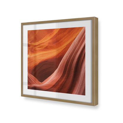 [Color:Brushed Gold], Picture of art in a Brushed Gold frame at an angle