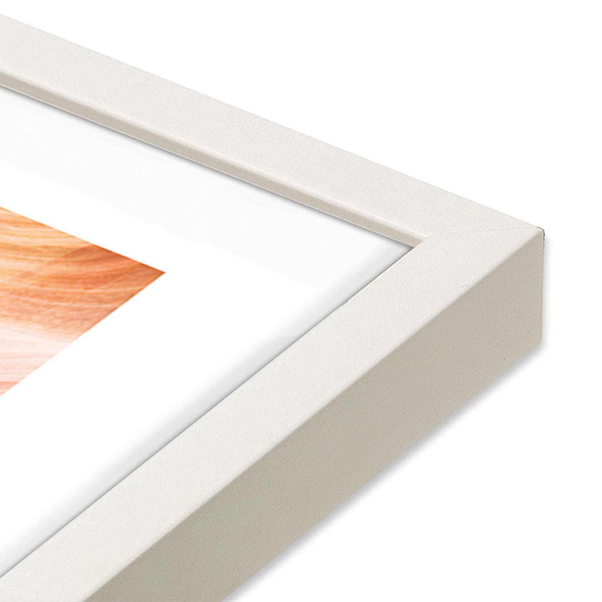 [Color:Opaque White], Picture of art in a Opaque White frame at an angle