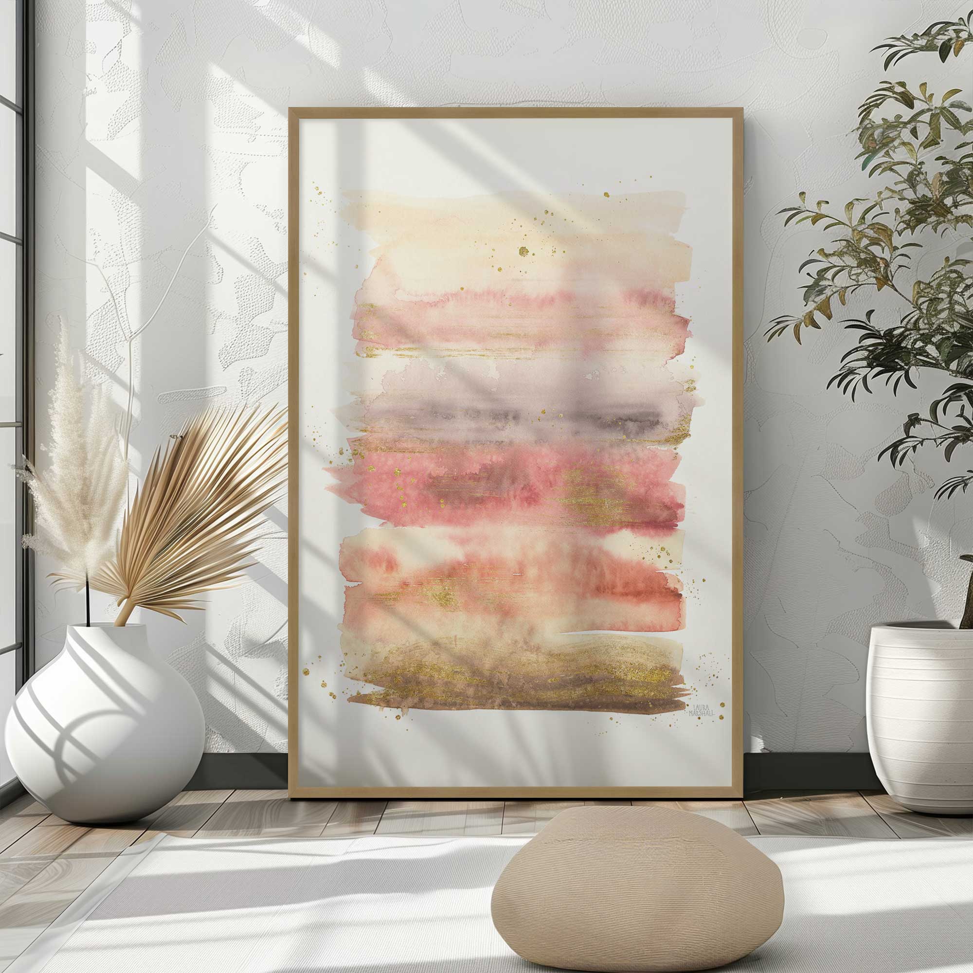 golden dawn v1 abstract sunset art print