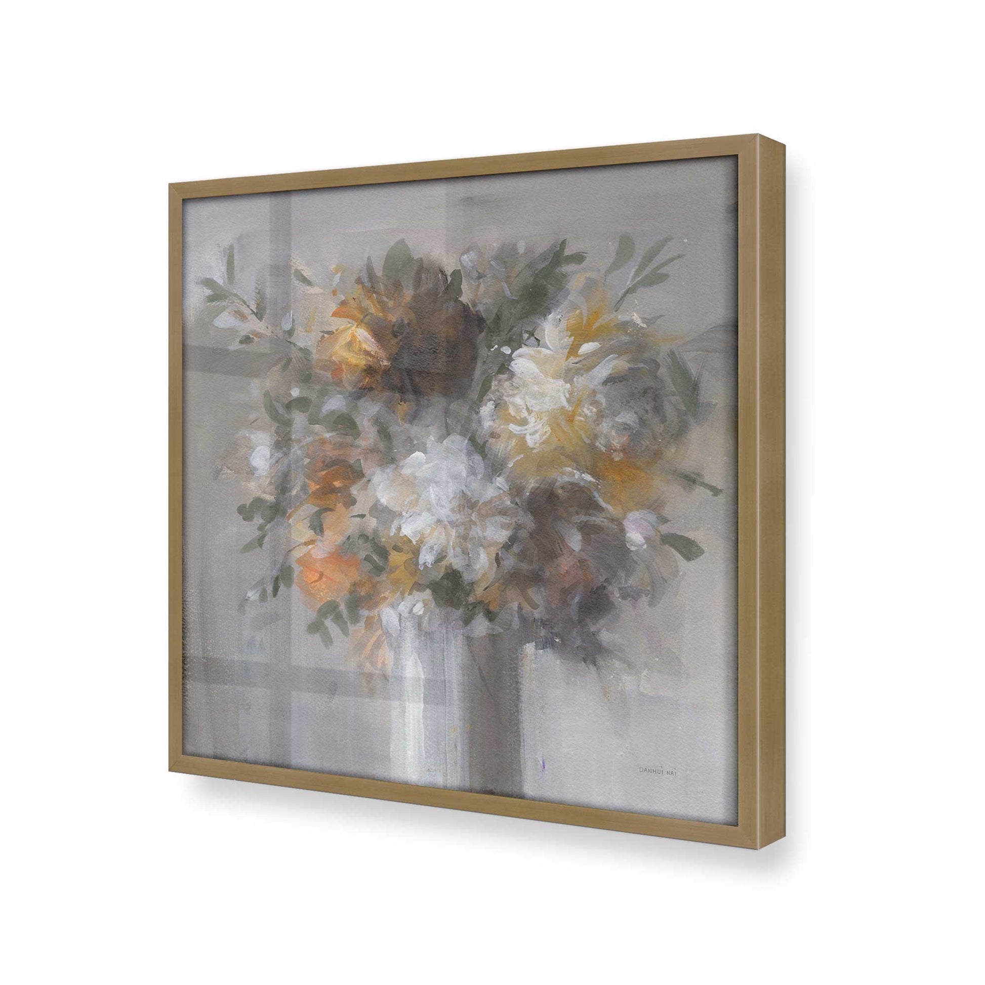 [Color:Brushed Gold], Picture of art in a Brushed Gold frame at an angle