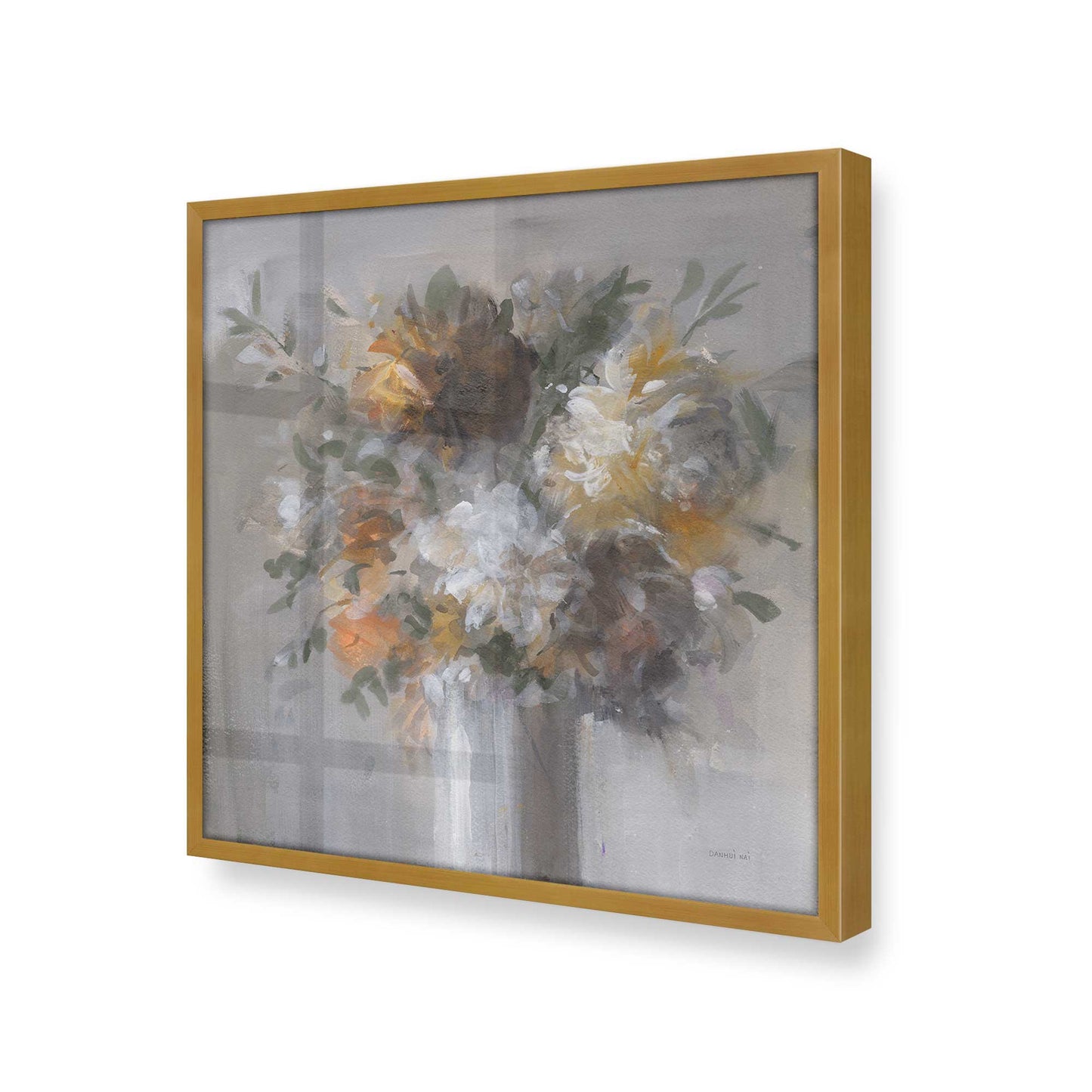 [Color:Polished Gold], Picture of art in a Polished Gold frame at an angle