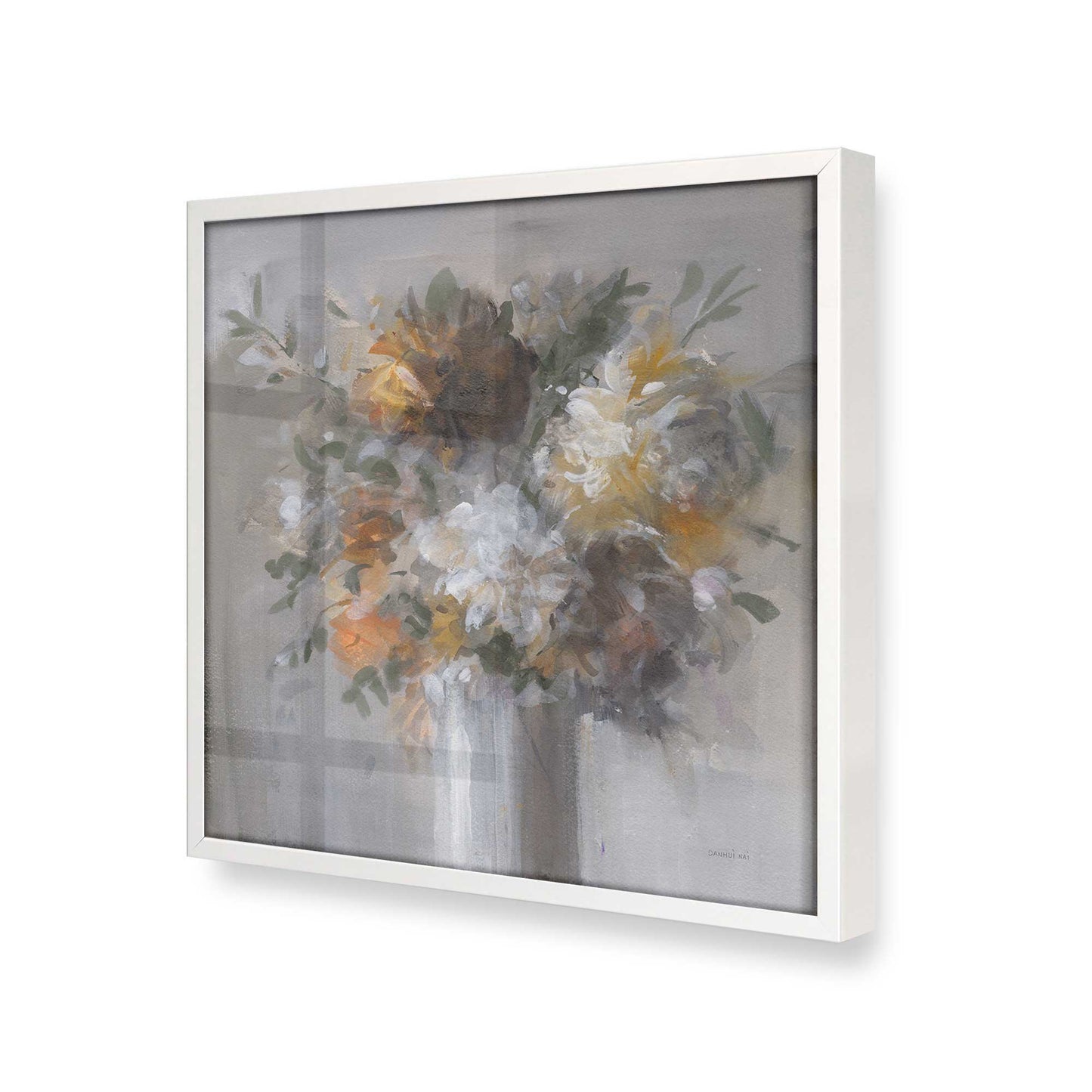 [Color:Opaque White], Picture of art in a Opaque White frame at an angle