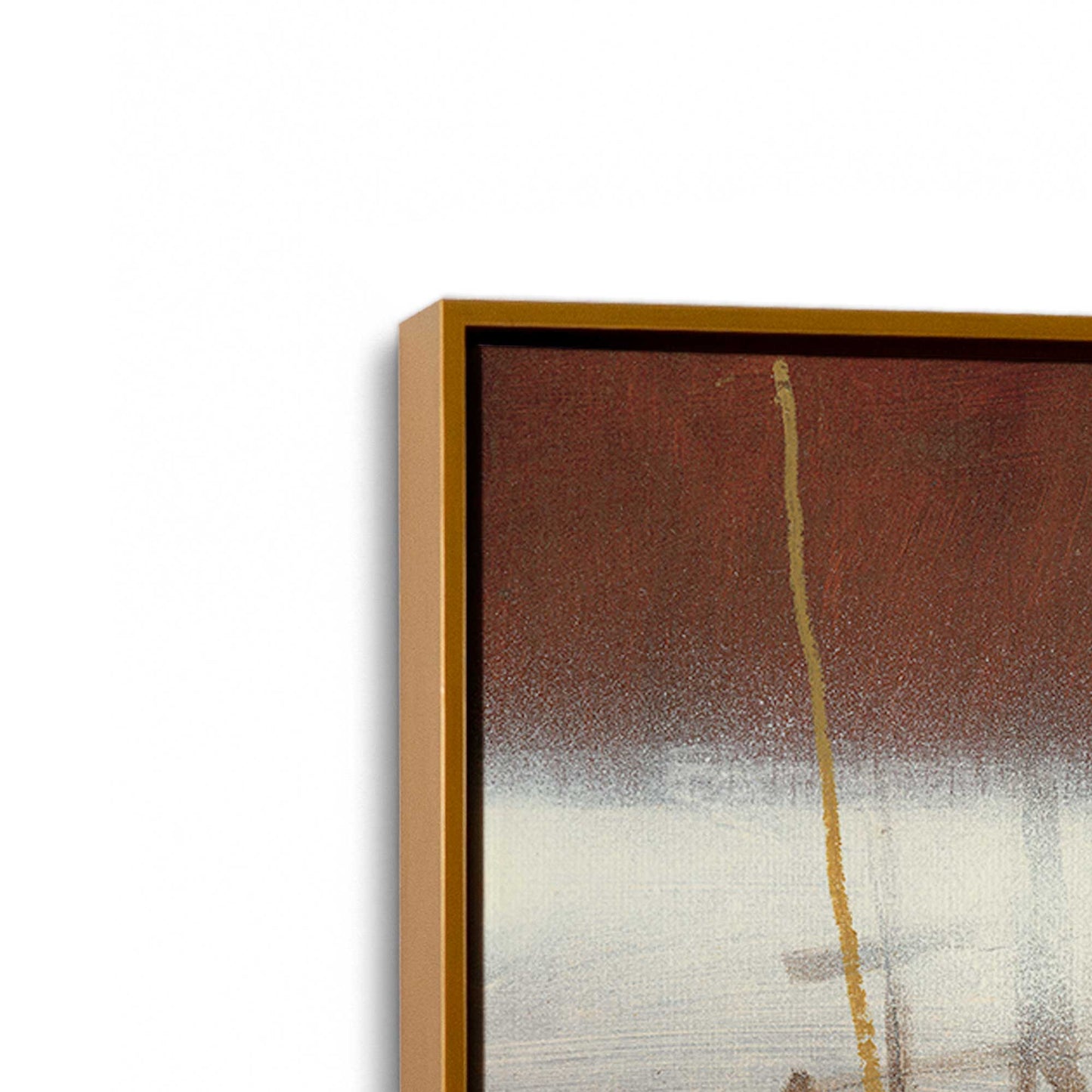 [Color:Polished Gold], Picture of art in a Polished Gold frame at an angle