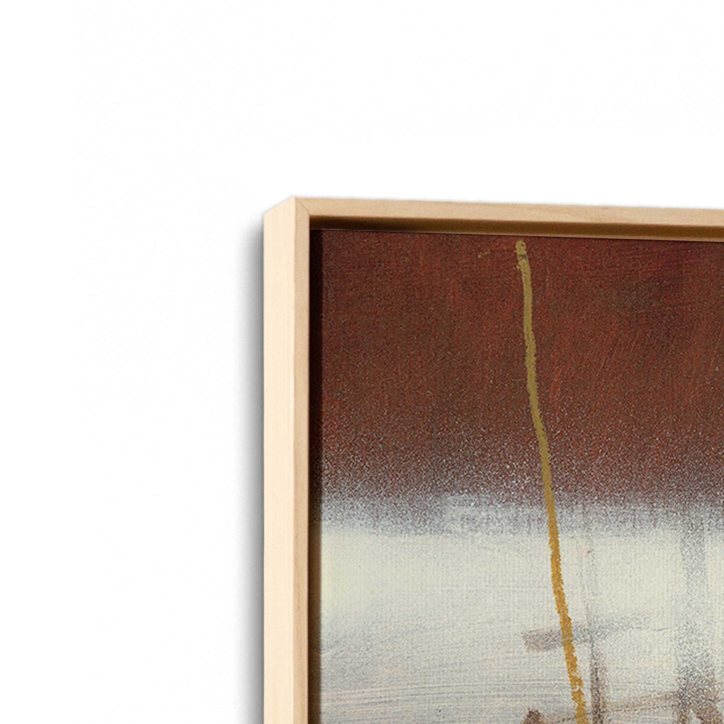 [Color:American Maple], Picture of art in a American Maple frame at an angle