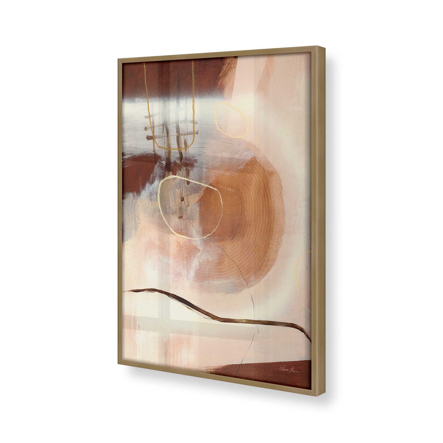 [Color:Brushed Gold], Picture of art in a Brushed Gold frame of the corner