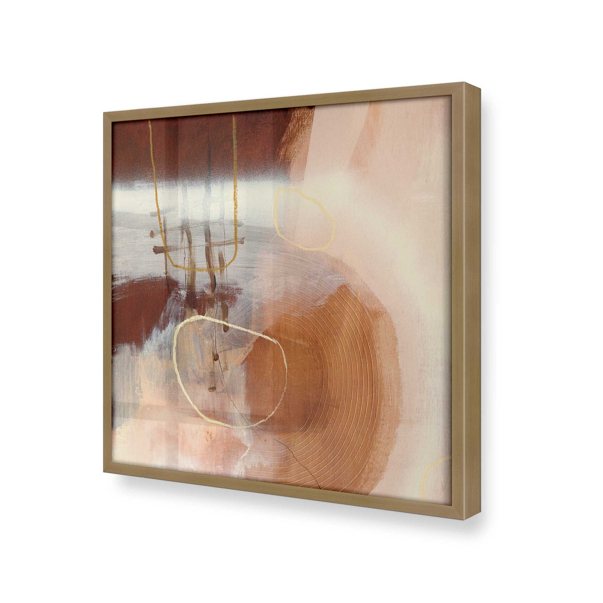 [Color:Brushed Gold], Picture of art in a Brushed Gold frame at an angle