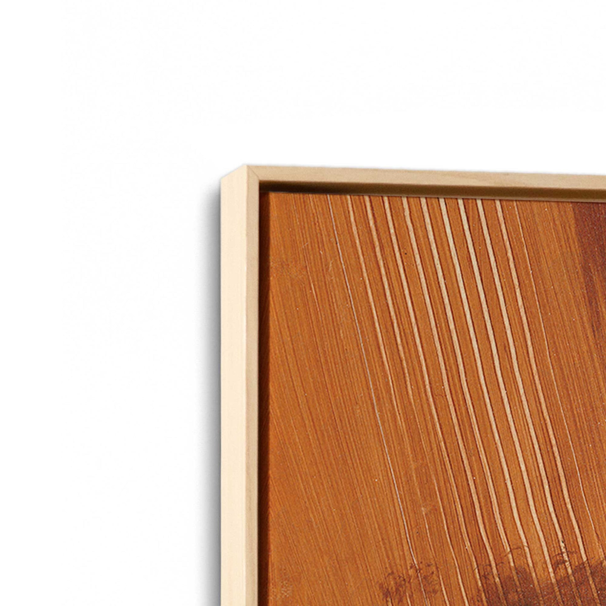 [Color:American Maple], Picture of art in a American Maple frame at an angle