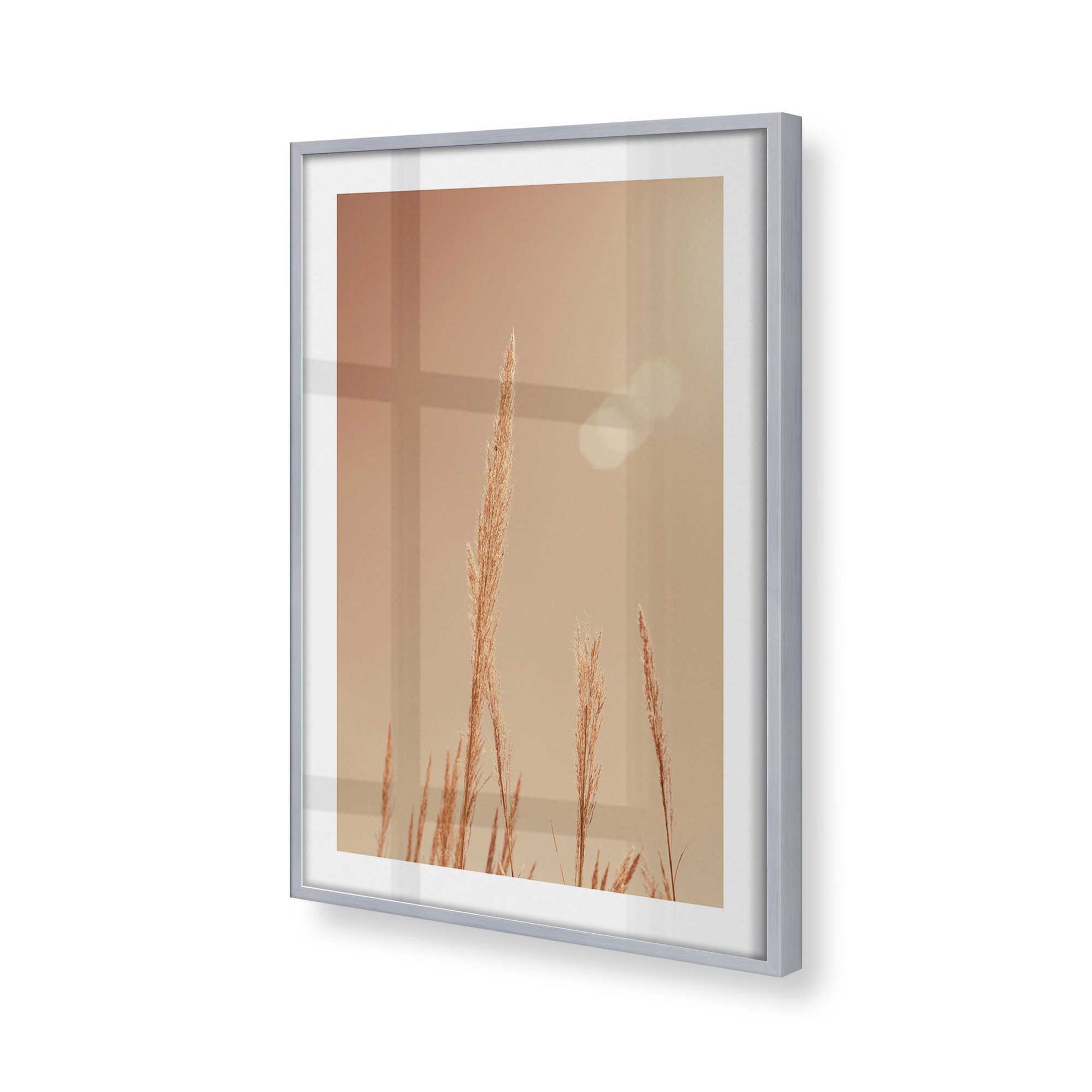 [Color:Polished Chrome], Picture of art in a Polished Chrome frame of the corner