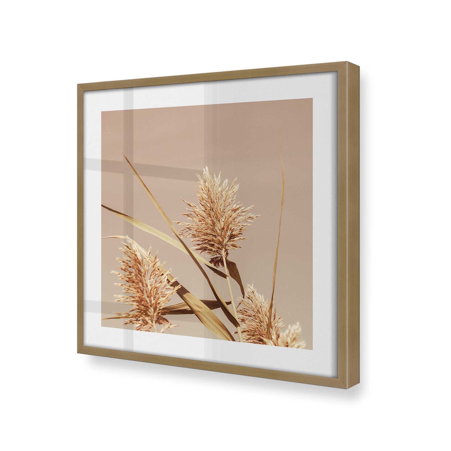 [Color:Brushed Gold], Picture of art in a Brushed Gold frame at an angle