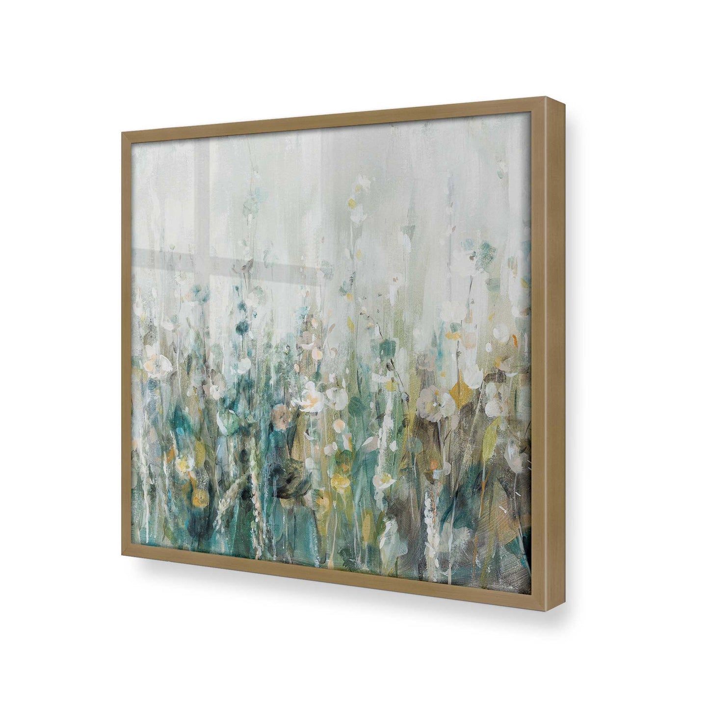 [Color:Brushed Gold], Picture of art in a Brushed Gold frame at an angle