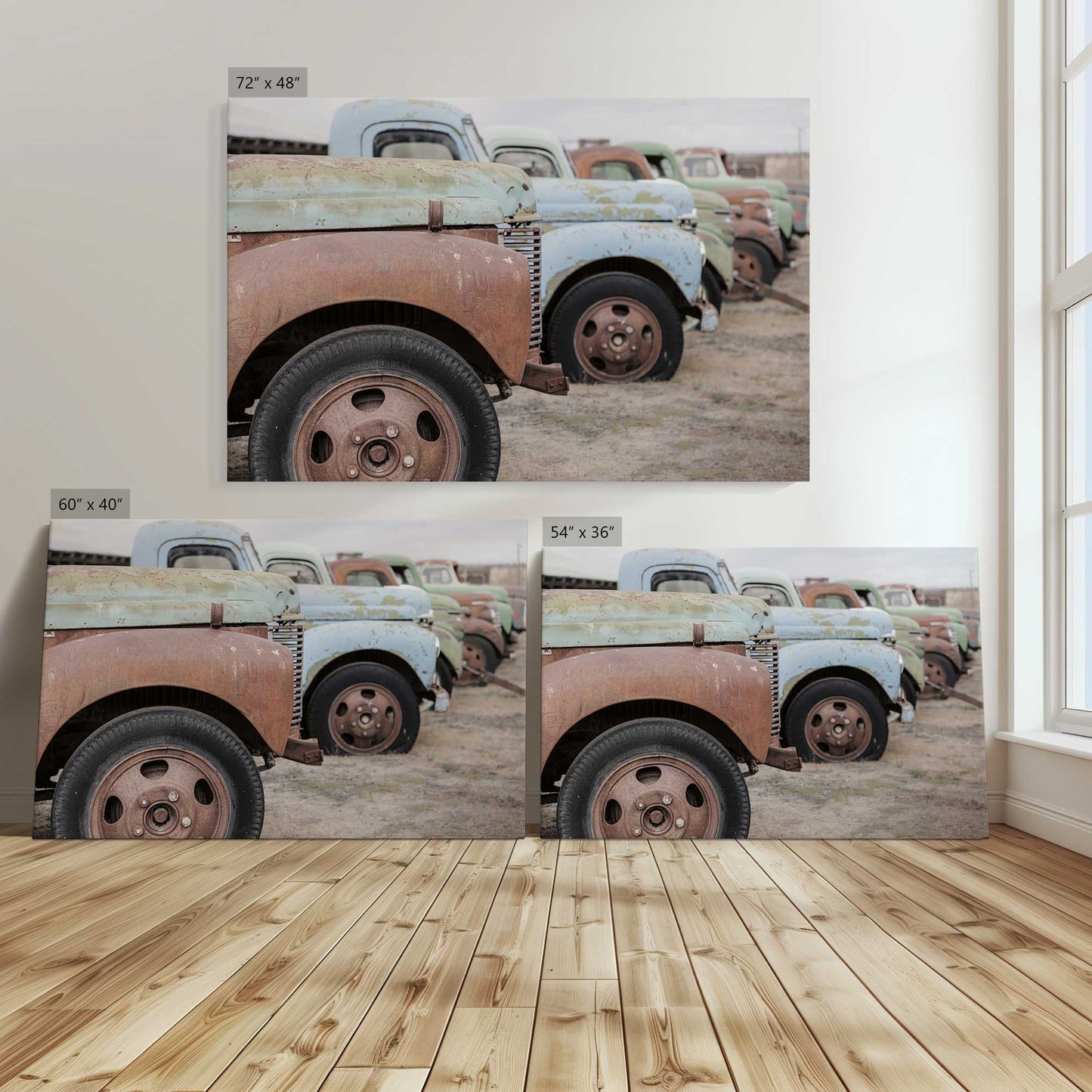 [Color:Stretched Canvas], Image showing the size comparisons