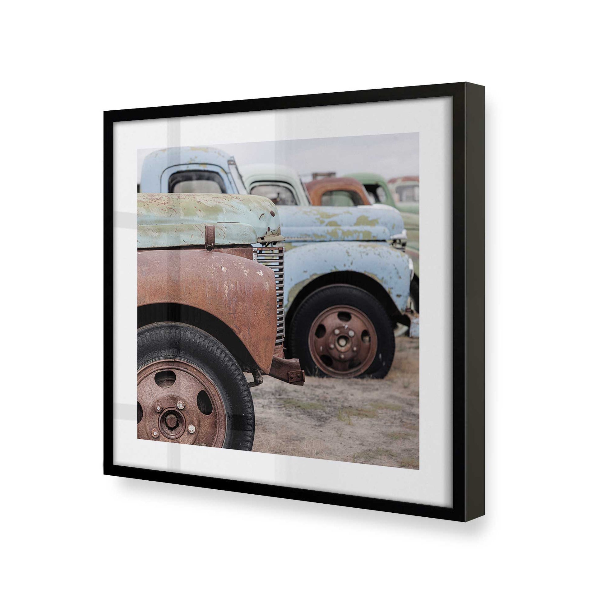 [Color:Satin Black], Picture of art in a Satin Black frame at an angle