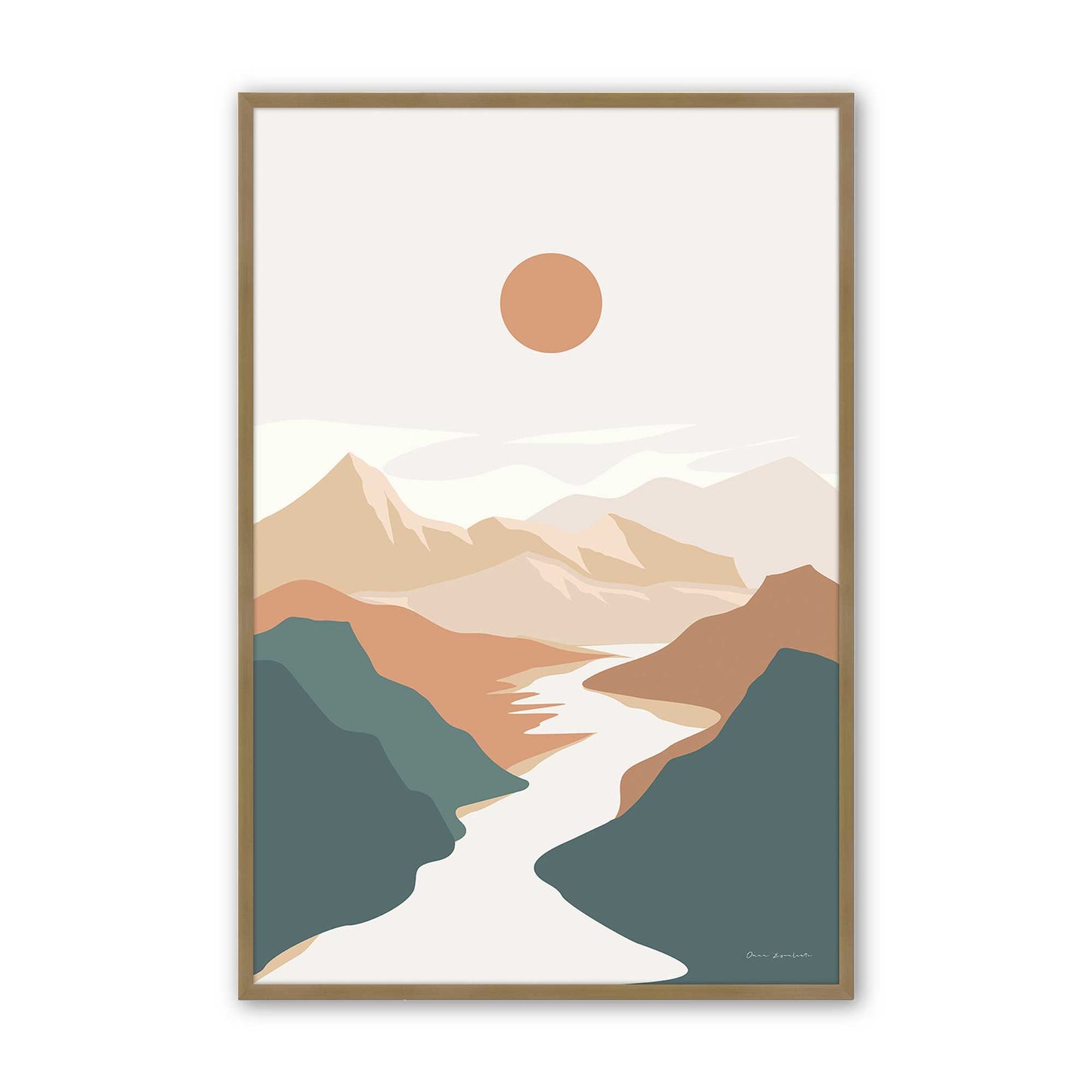 [Color:Brushed Gold], Picture of art in a Brushed Gold frame